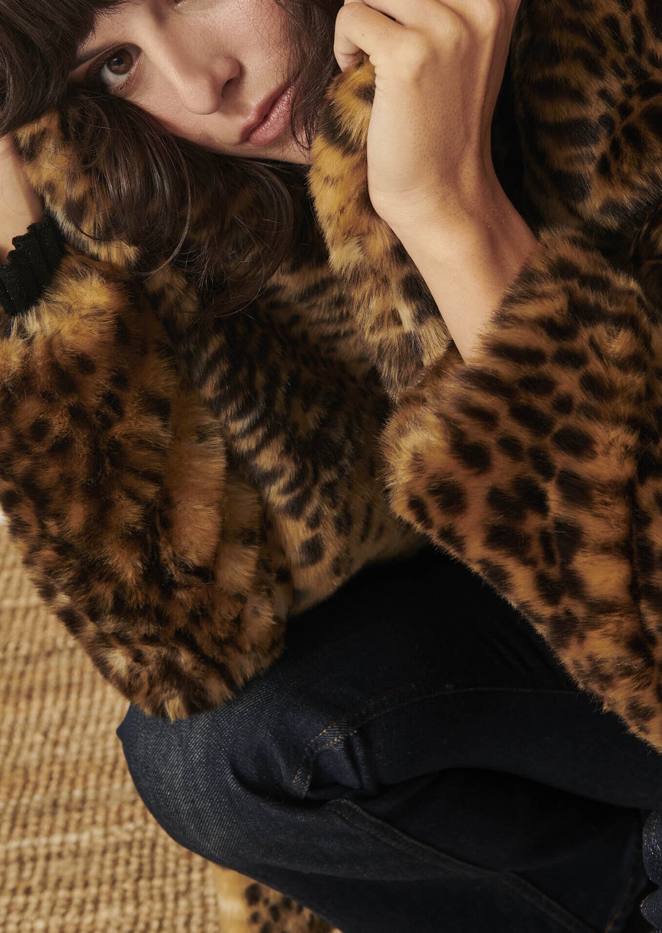 Manteau Melie marron en fausse fourrure léopard Faume - seconde main