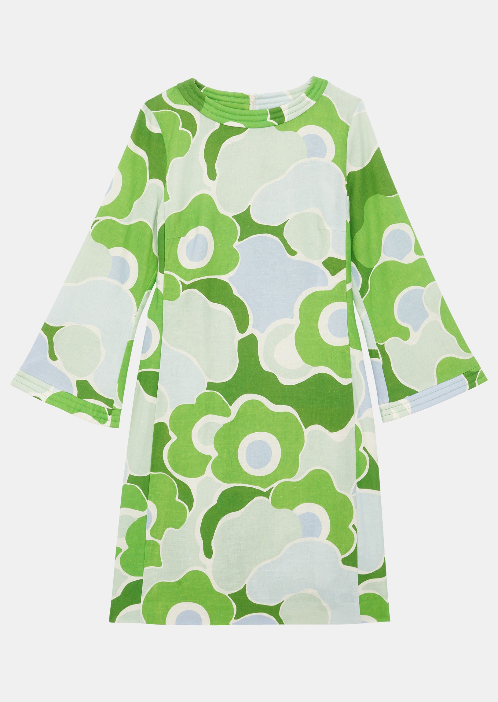Robe Rivanna verte imprimé à fleurs en lin et coton Faume - seconde main