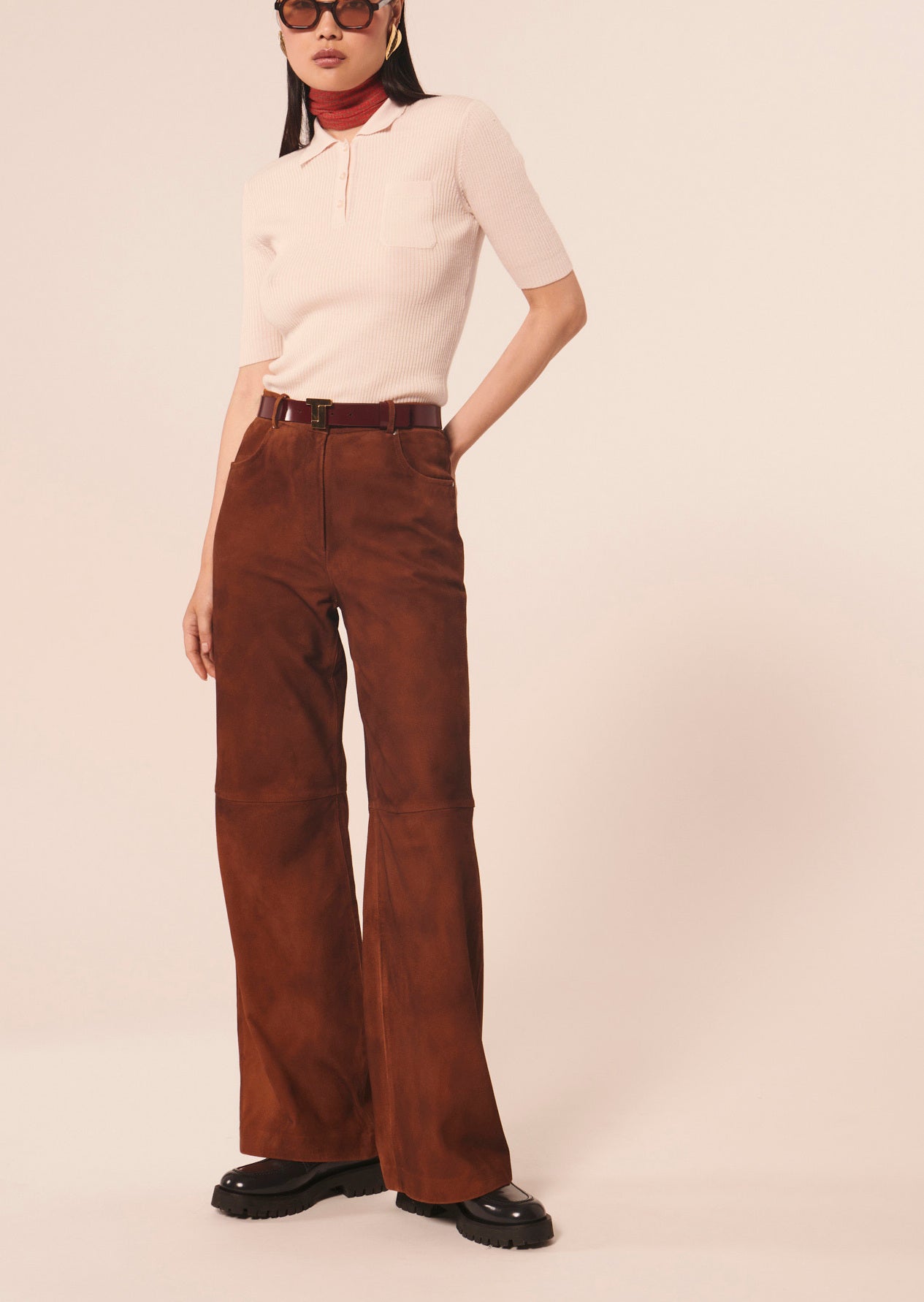 Pull Pam écru en laine merinos Faume - seconde main