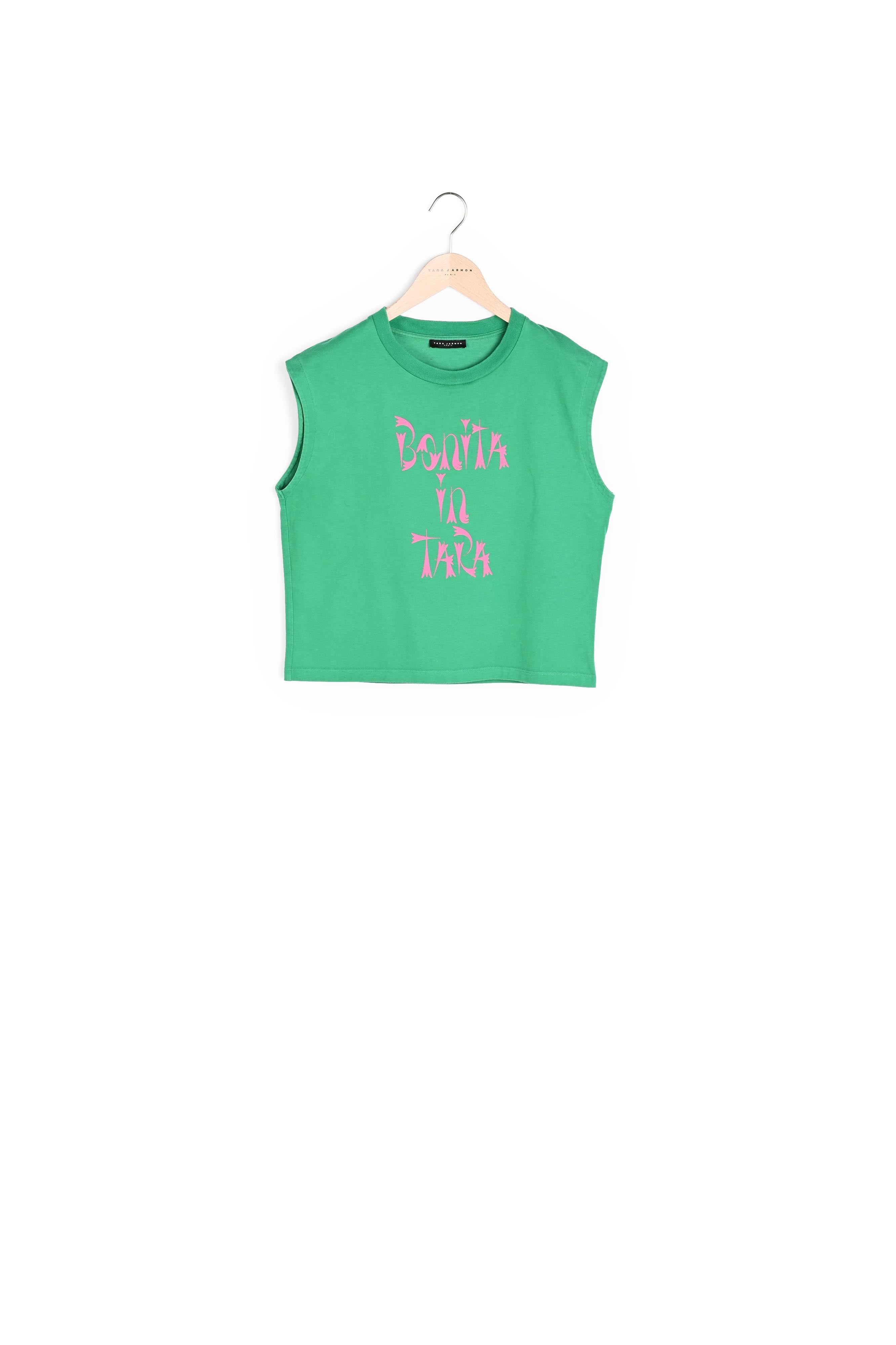 T-shirt Tenerife vert en coton Faume - seconde main
