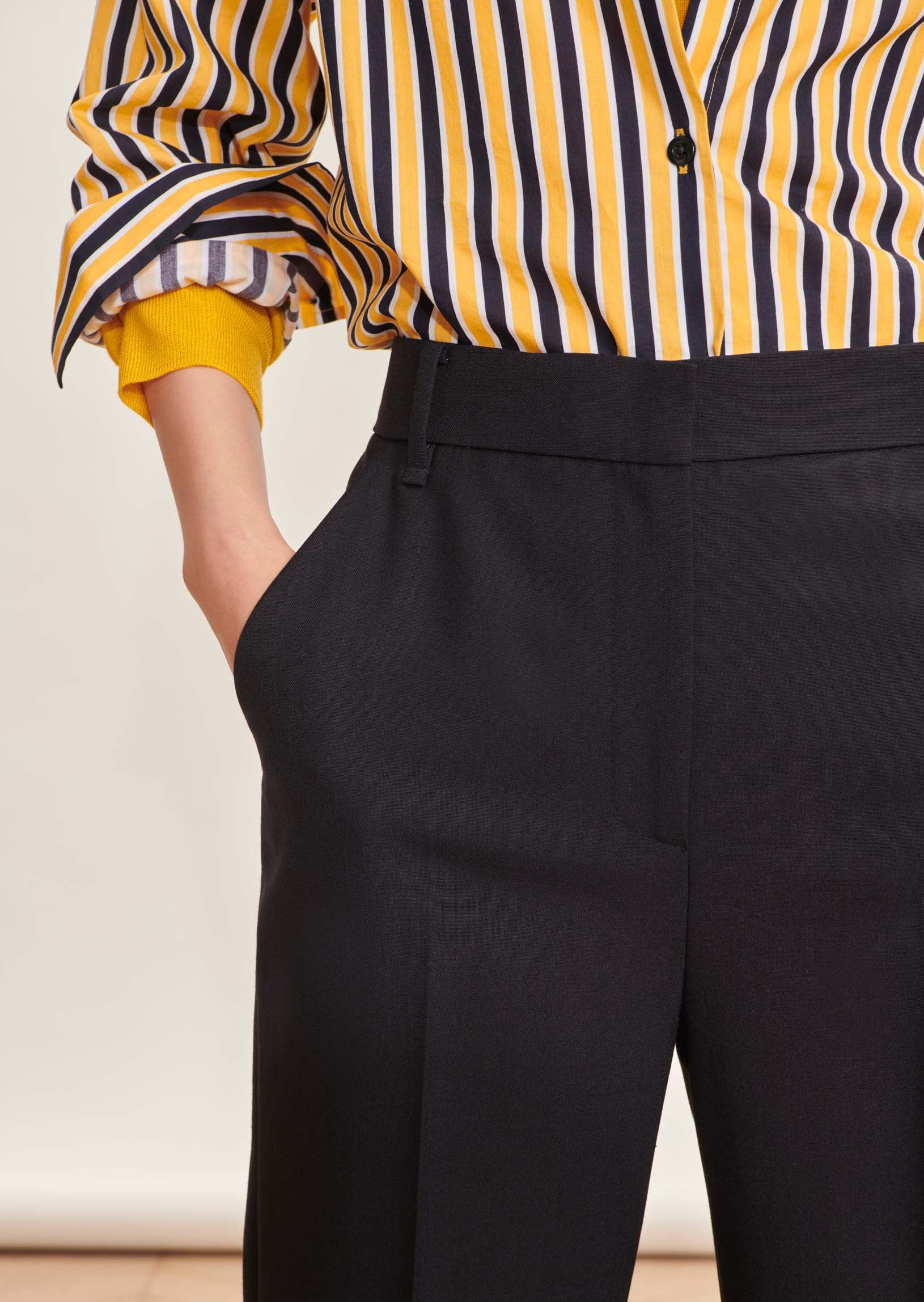 Pantalon Philippine bleu nuit en laine froide Faume - seconde main