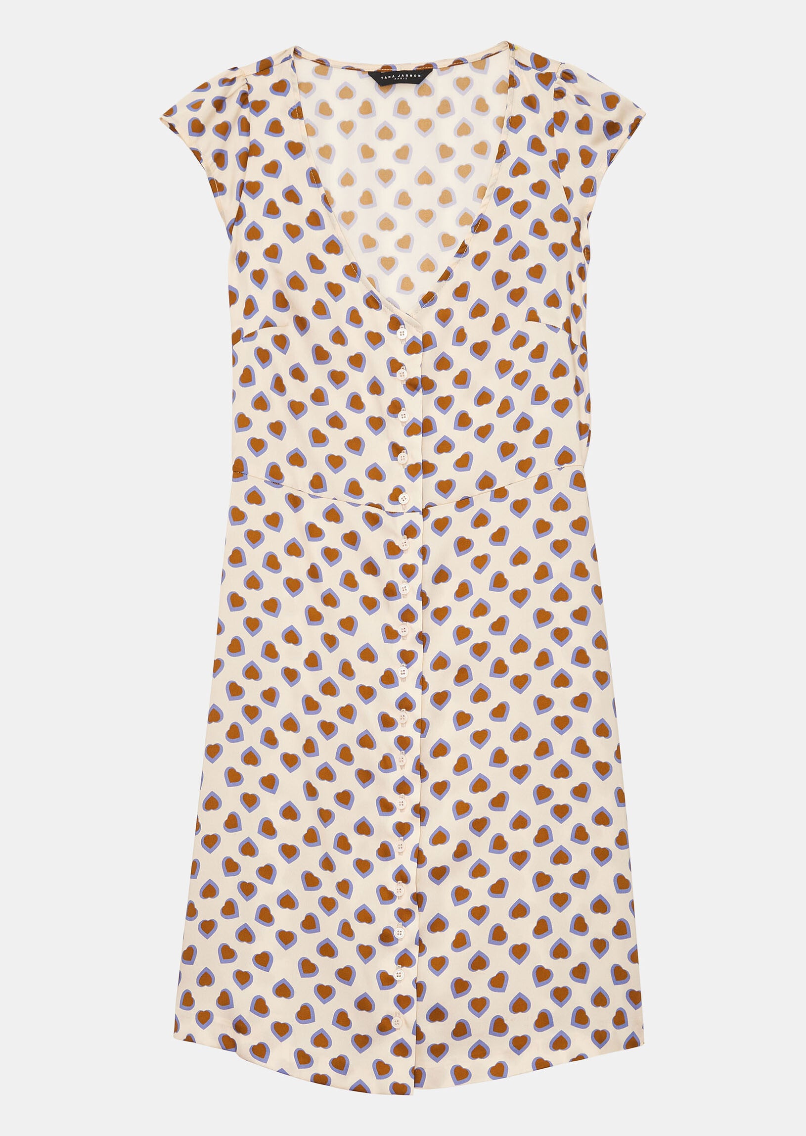 Robe Ruomi écrue imprimé coeurs Faume - seconde main