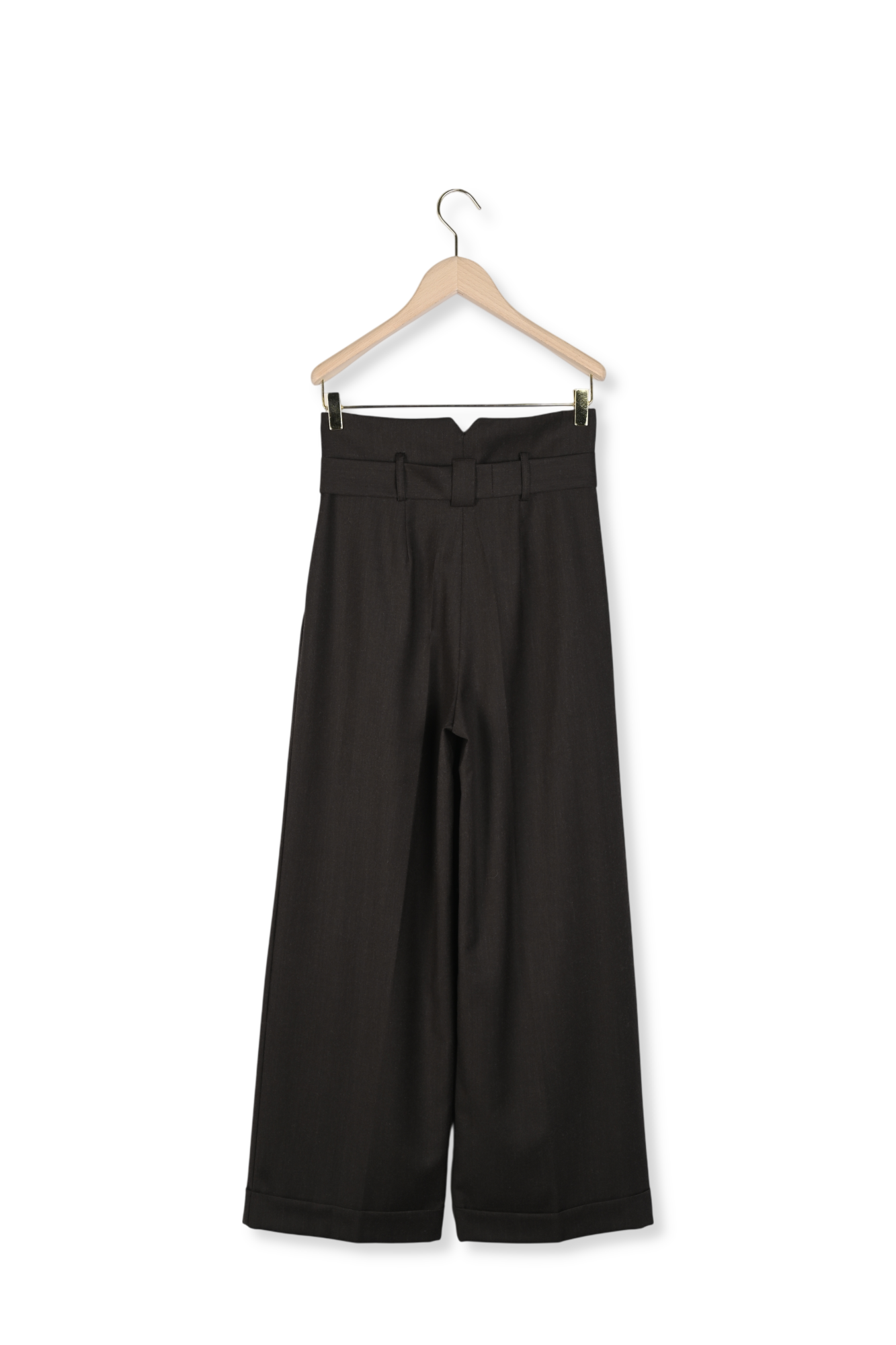 Pantalon marron en flanelle Pia Faume - seconde main