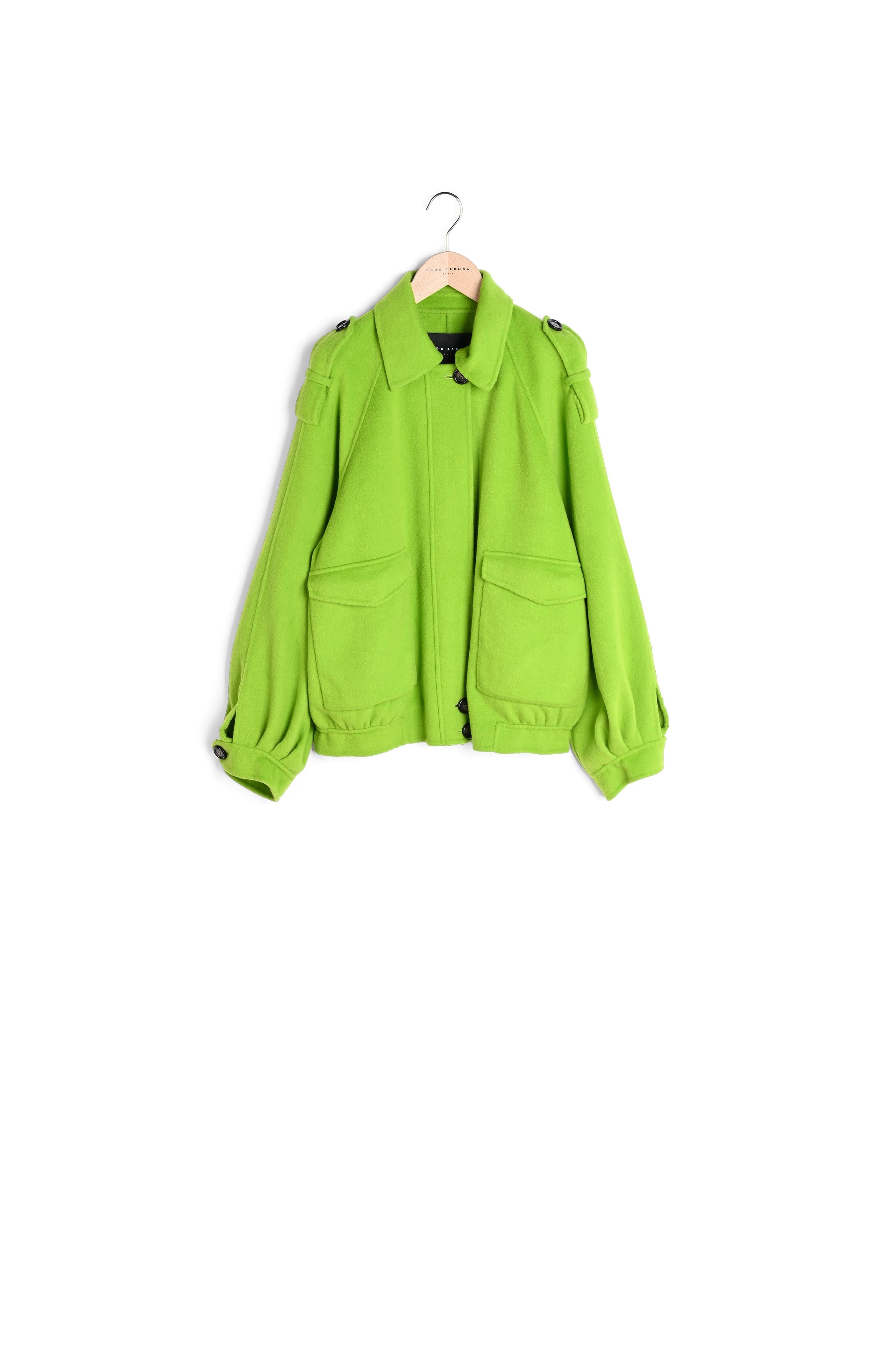 Blouson Betty vert en laine double face Faume - seconde main