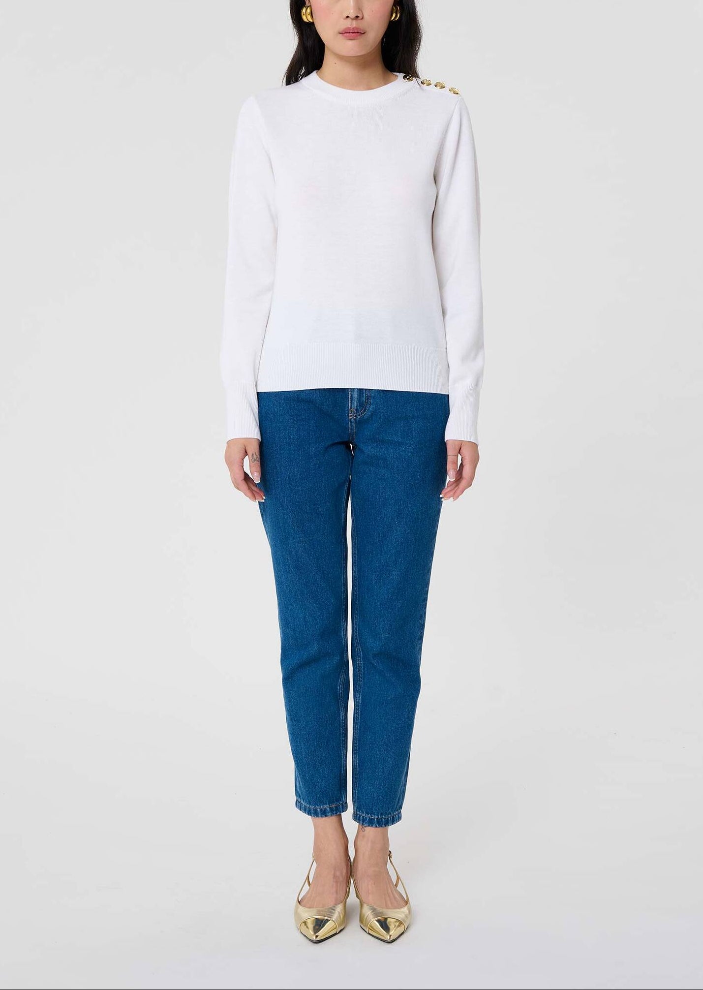 Pull écru en laine Prunette Faume - seconde main