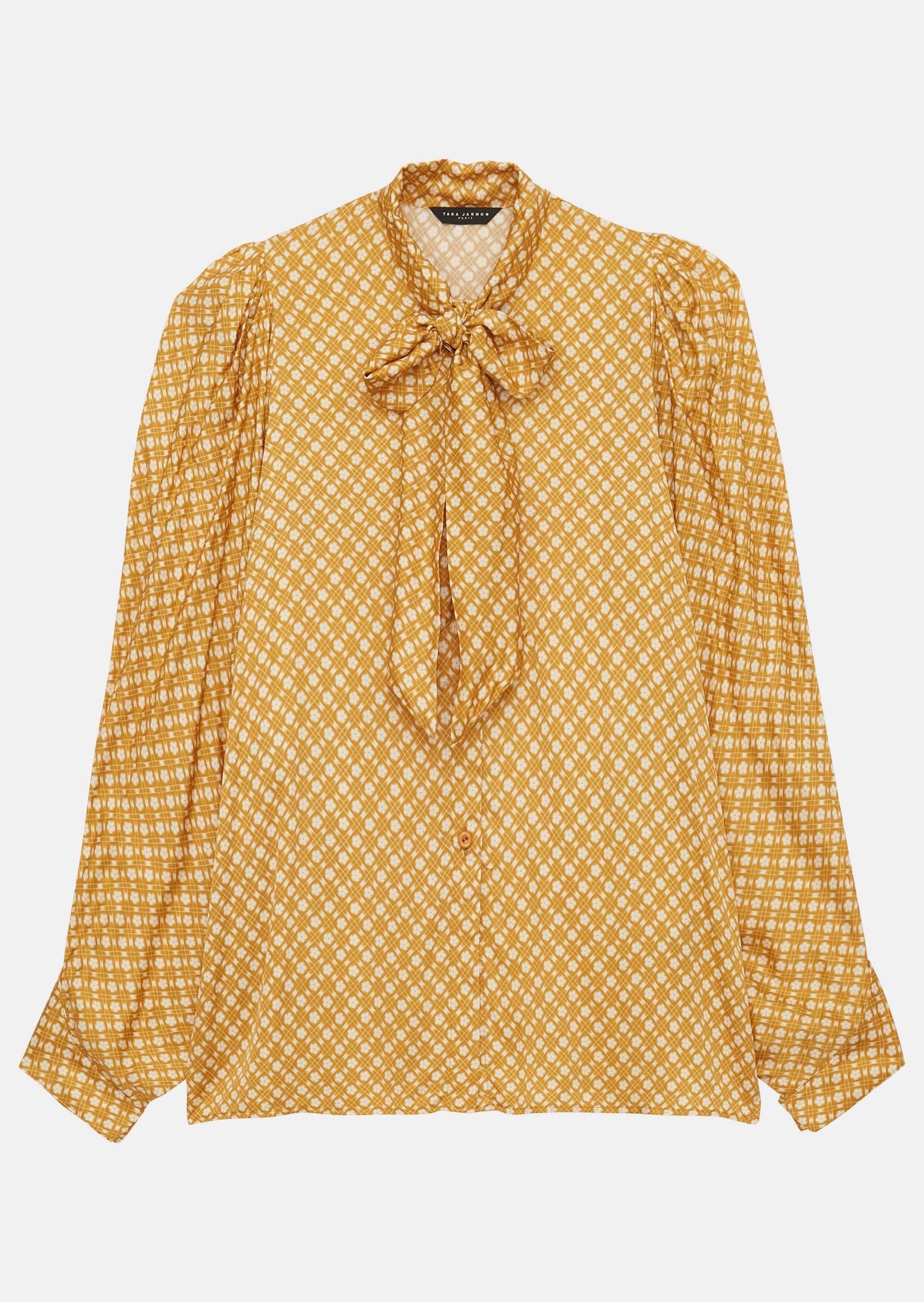 Chemise Candy jaune imprimé petites fleurs en satin Faume - seconde main