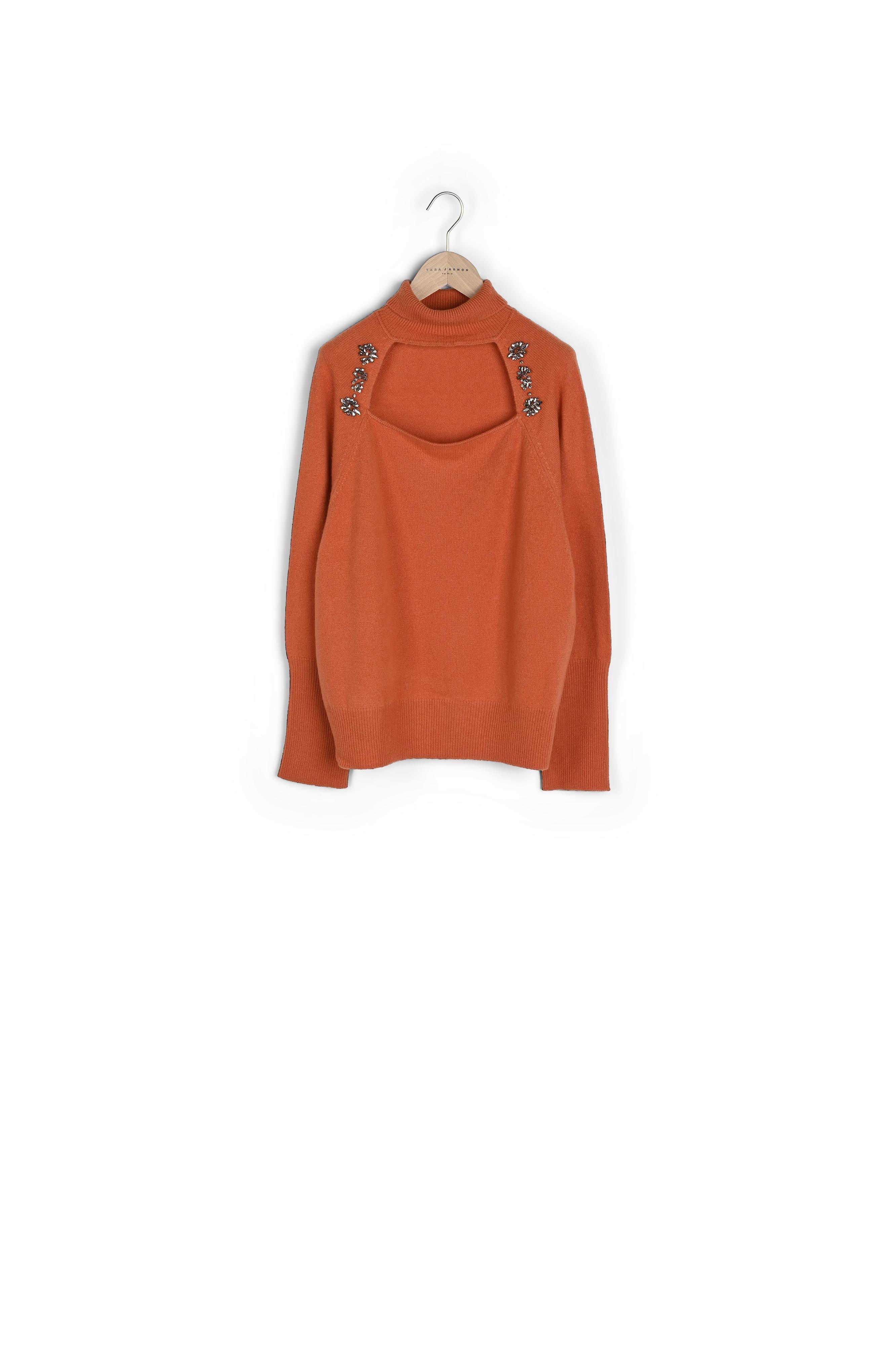 Pull Passion orange en maille identitaire Faume - seconde main