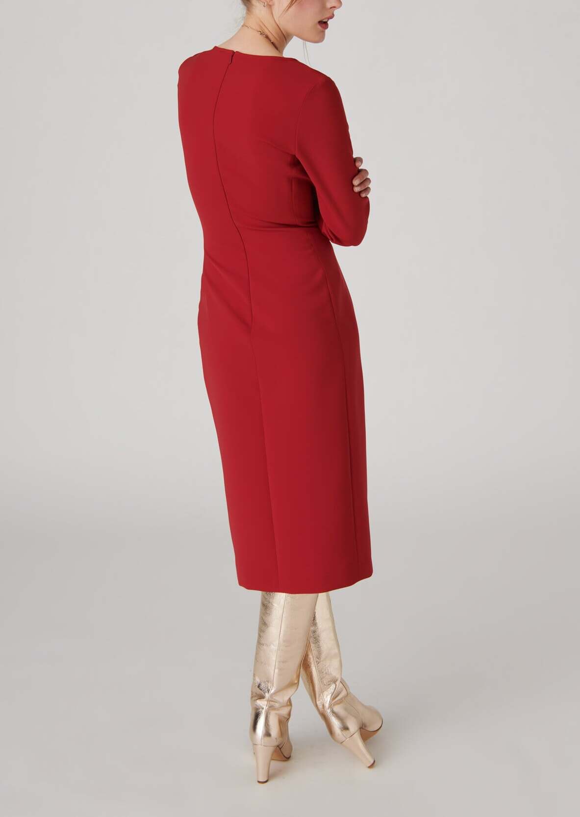 Robe midi Ringo en tailleur stretch flamme Faume - seconde main