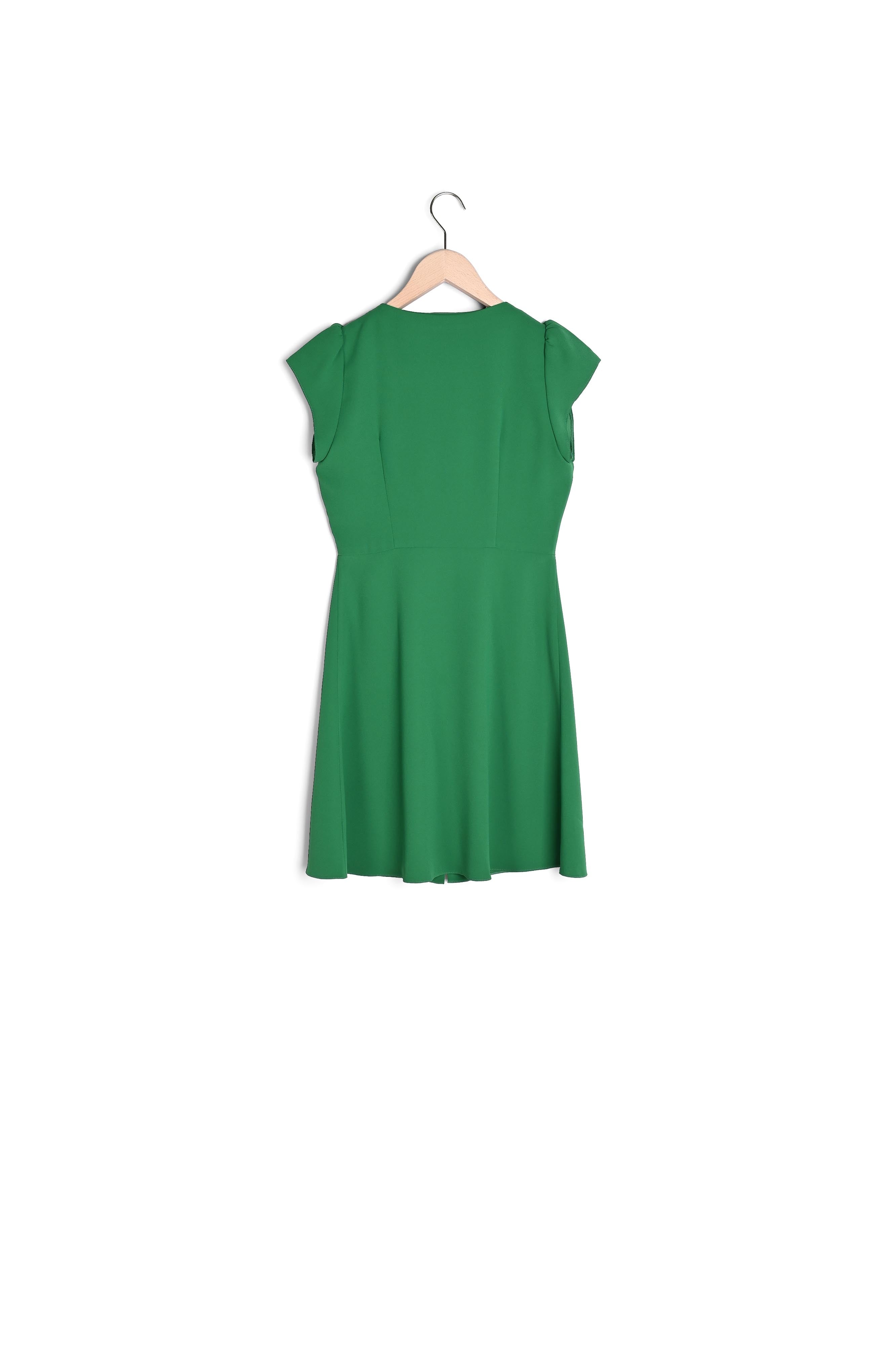 Robe Ruomi vert en crêpe mat Faume - seconde main