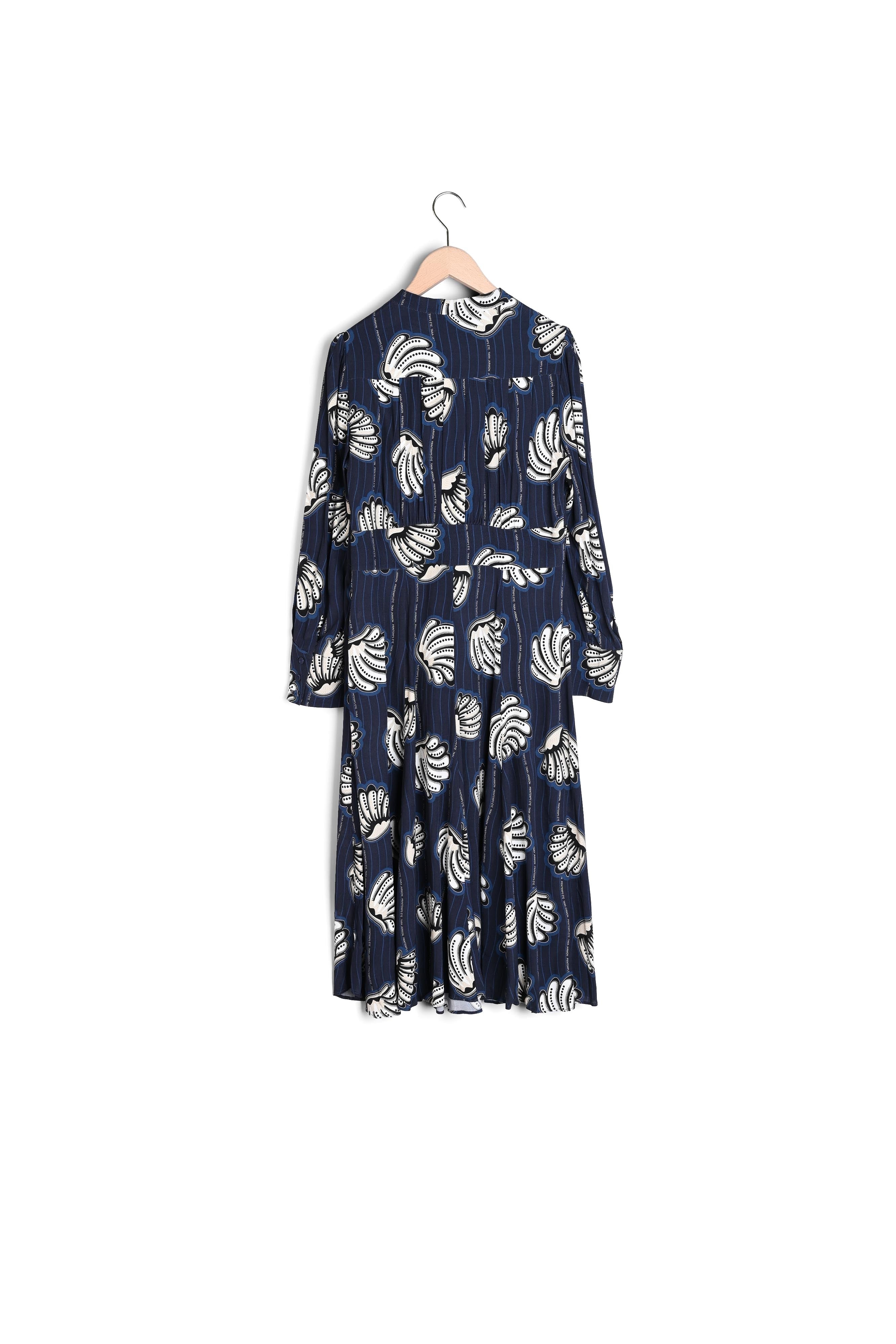 Robe Rio en viscose bleu nuit imprimé coquillages Faume - seconde main
