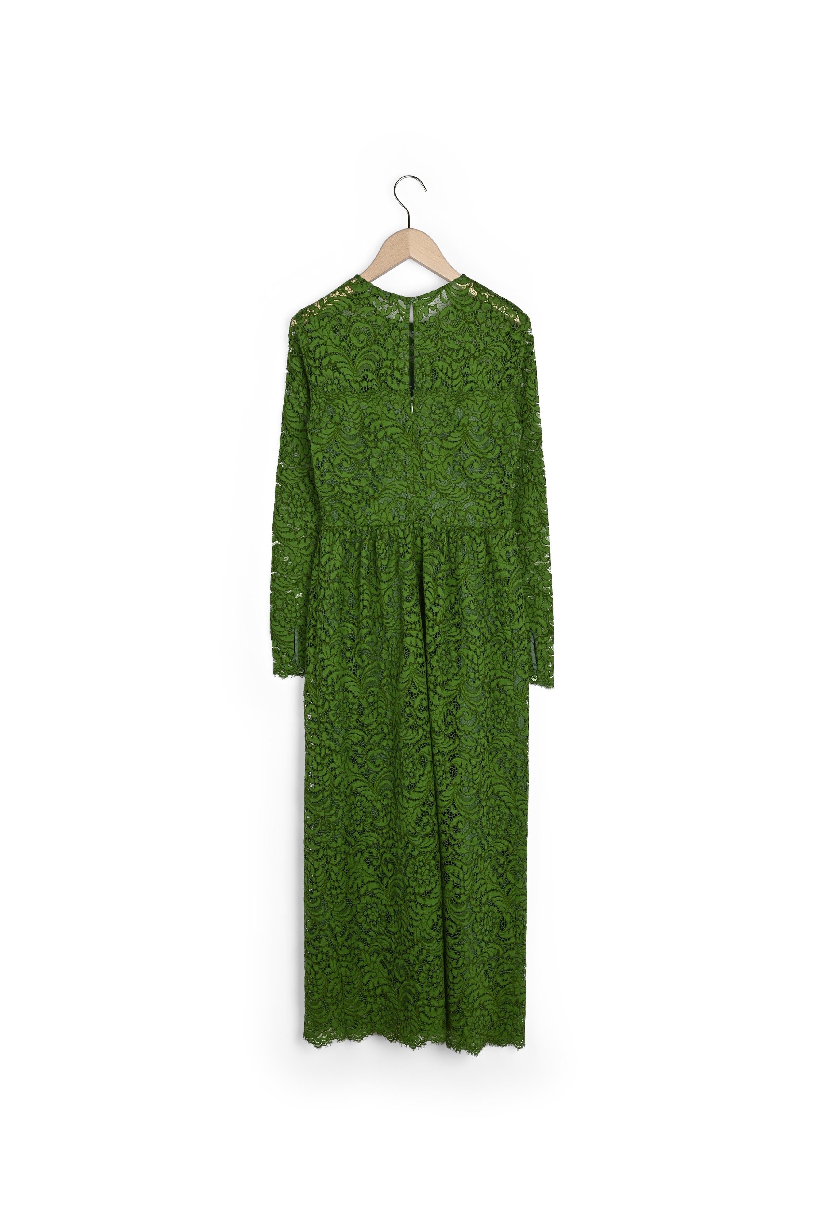 Robe longue verte en dentelle Faume - seconde main