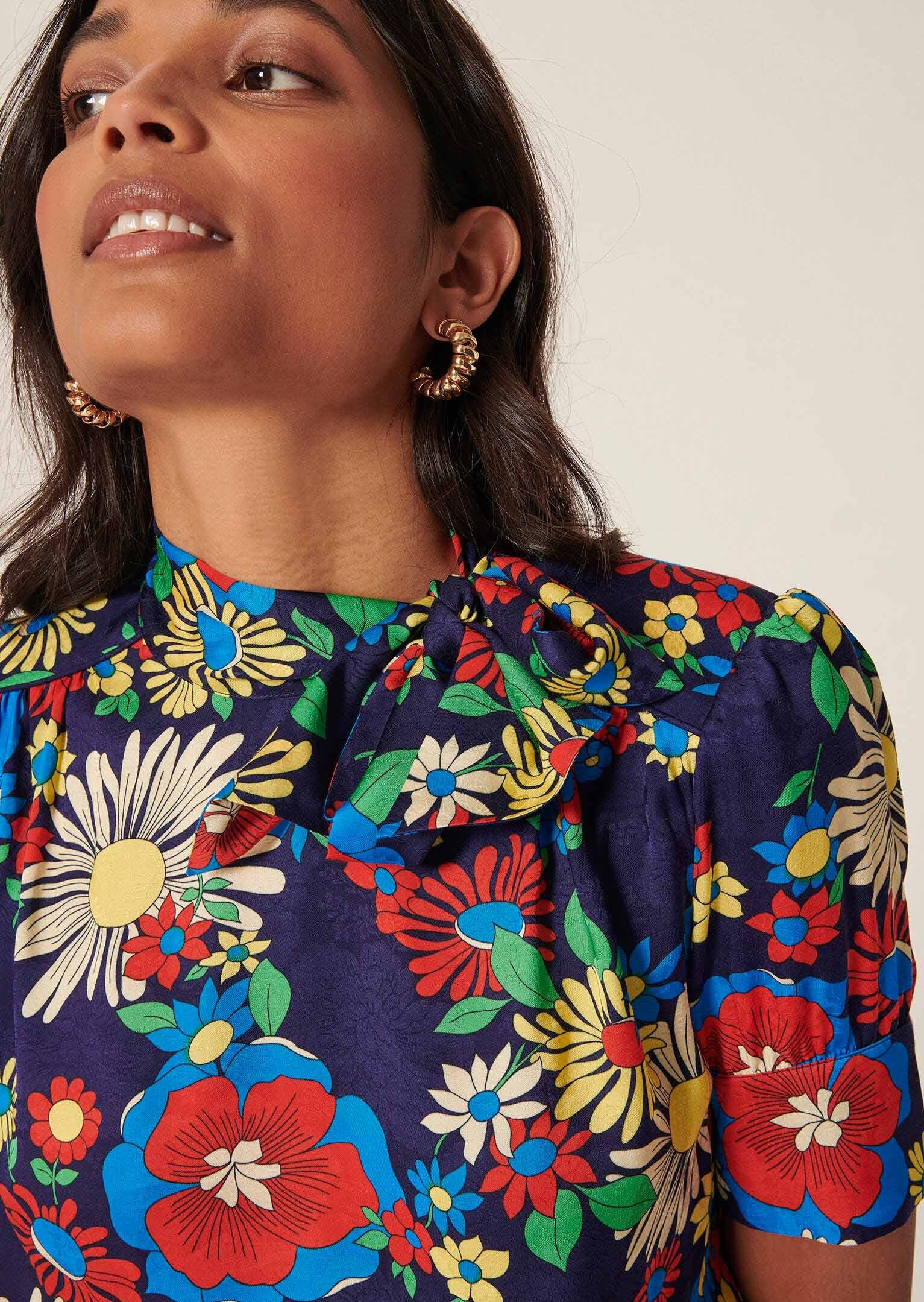 Top Tonia bleu imprimé fleurs Faume - seconde main