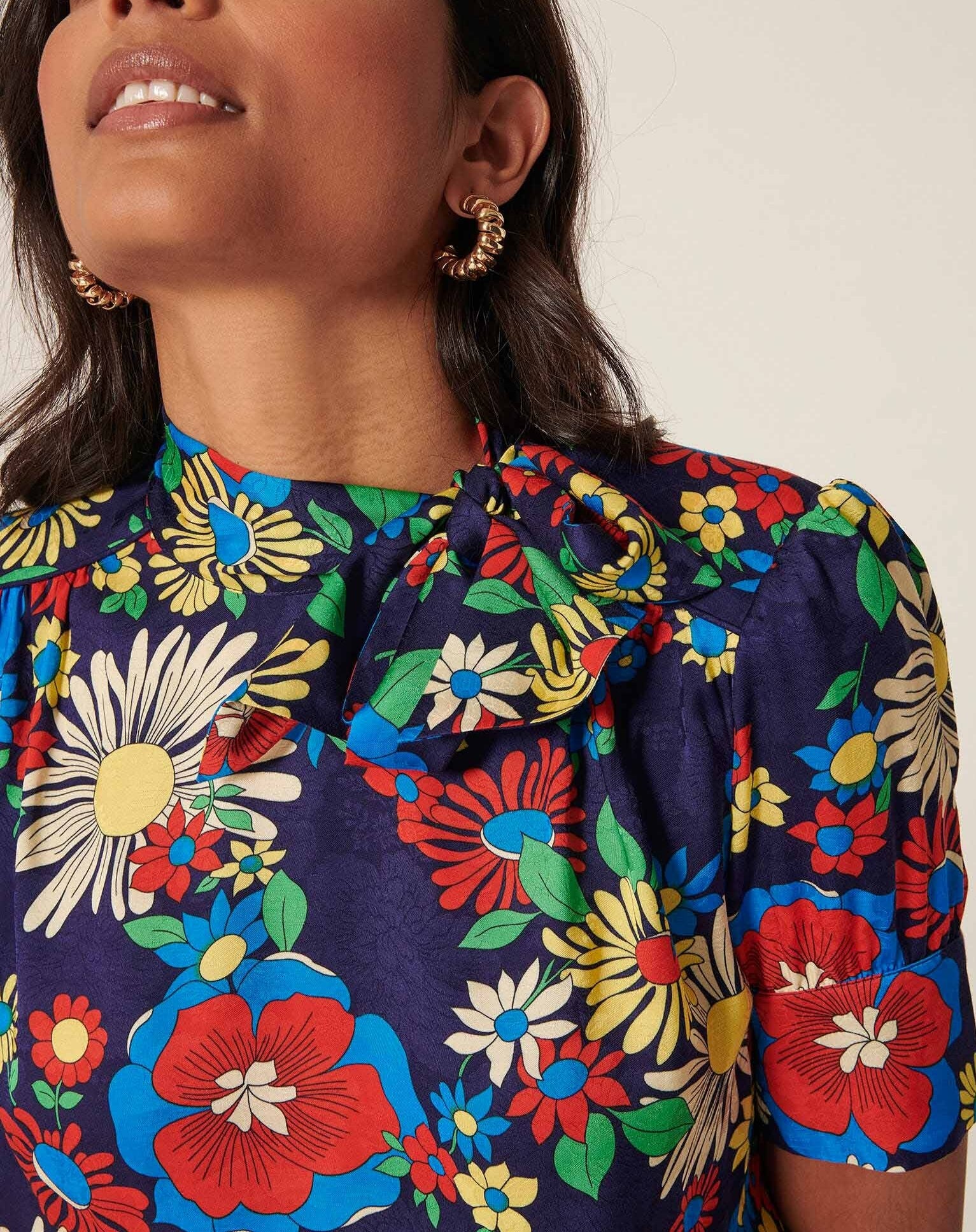 Top Tonia bleu imprimé fleurs Faume - seconde main