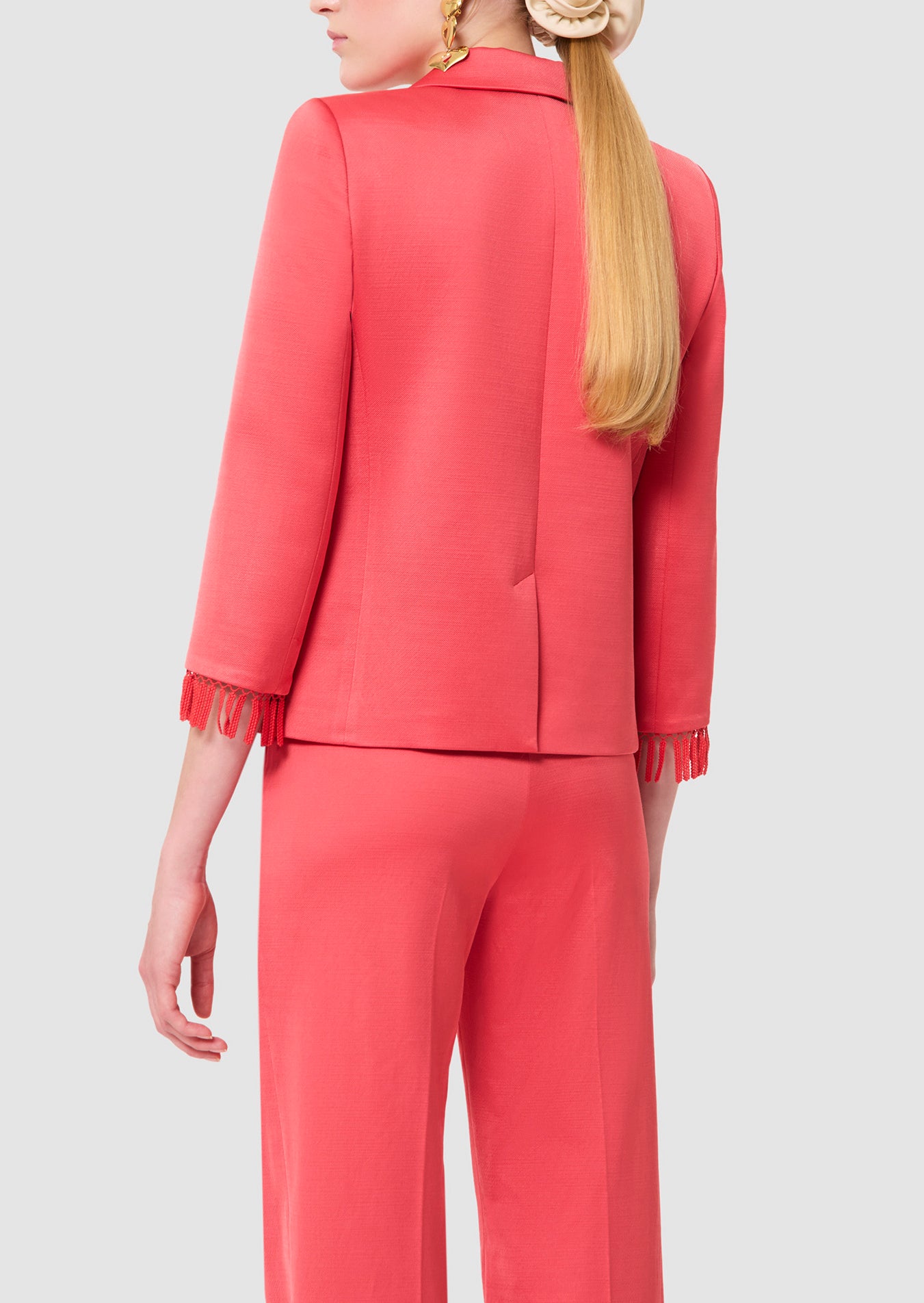 Veste rouge en lin satiné Valensole Faume - seconde main