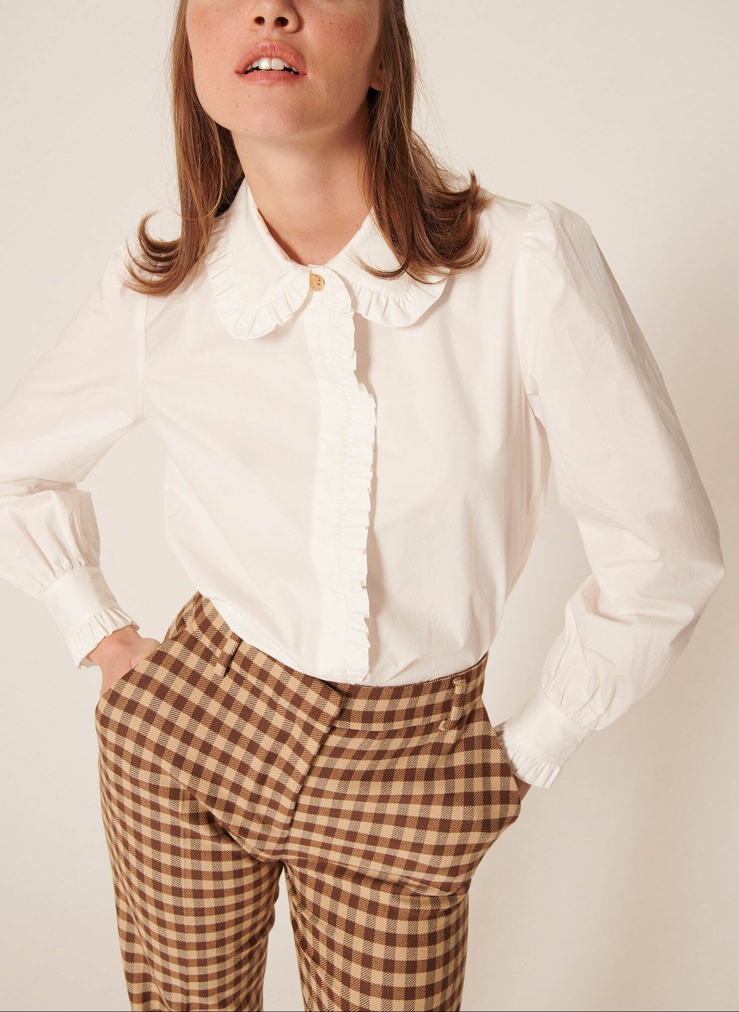 Chemise Christie blanche en popeline Faume - seconde main