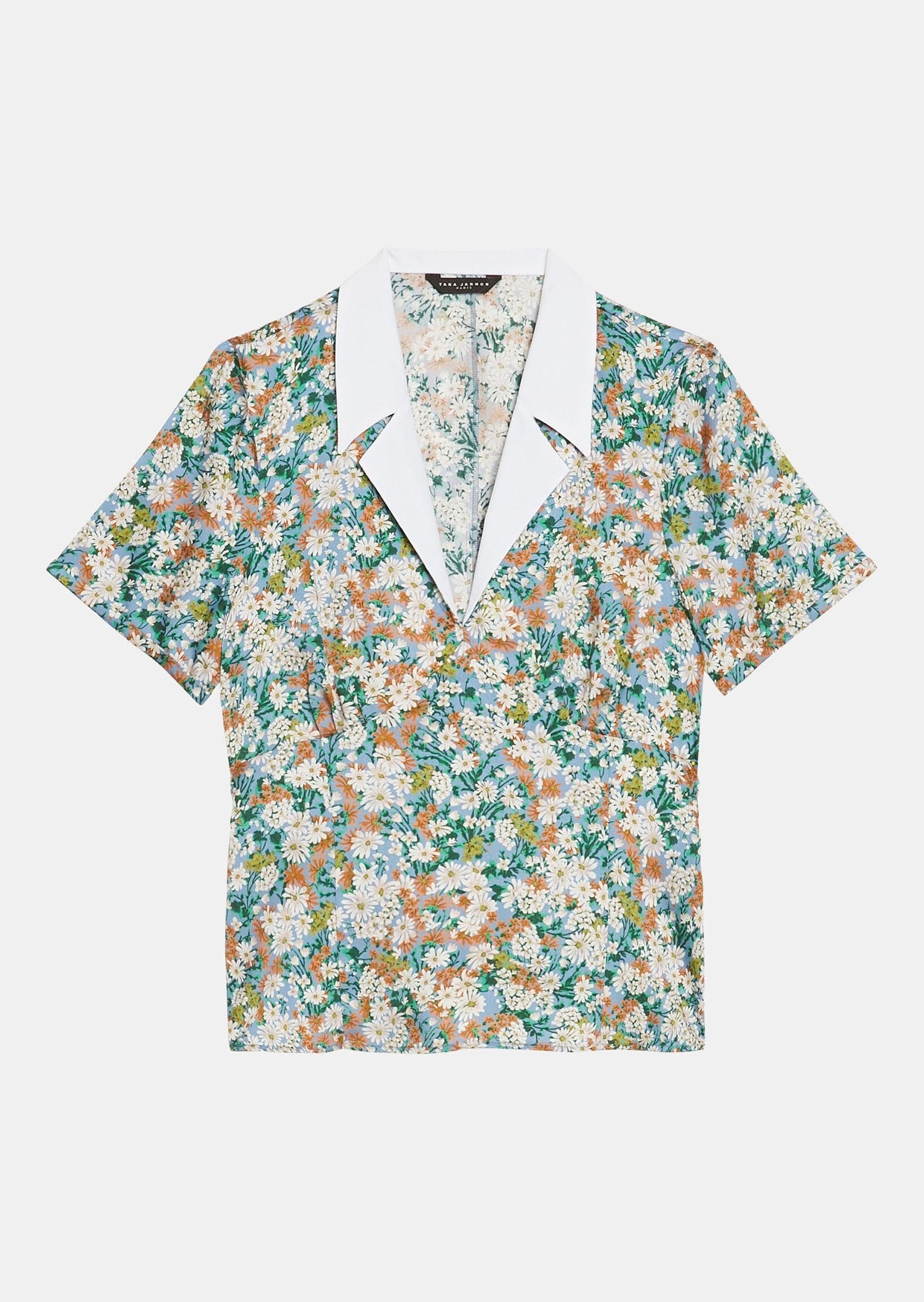 Blouse Titouan bleu tendre imprimé paquerettes Faume - seconde main