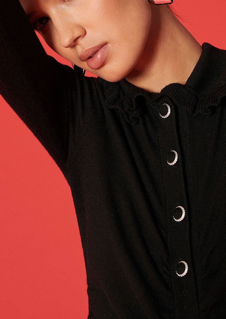 Body Potema noir en laine merinos Faume - seconde main