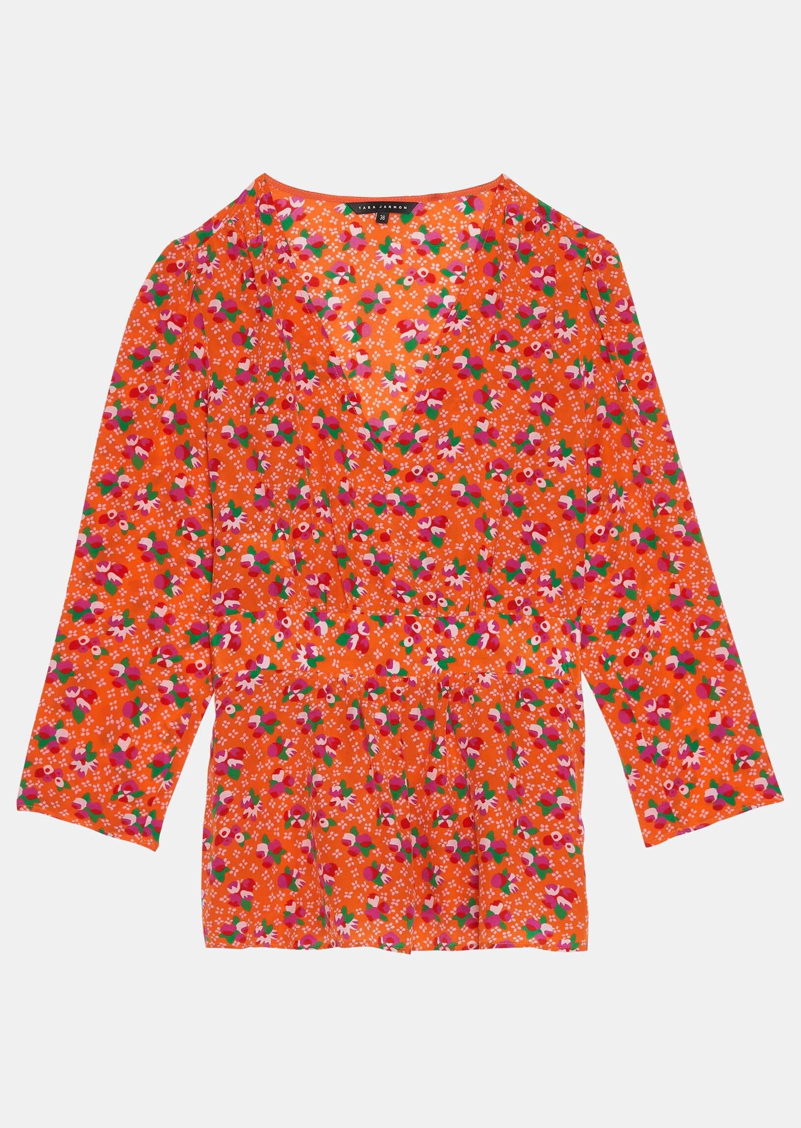 Top orange imprimé multicolor Faume - seconde main