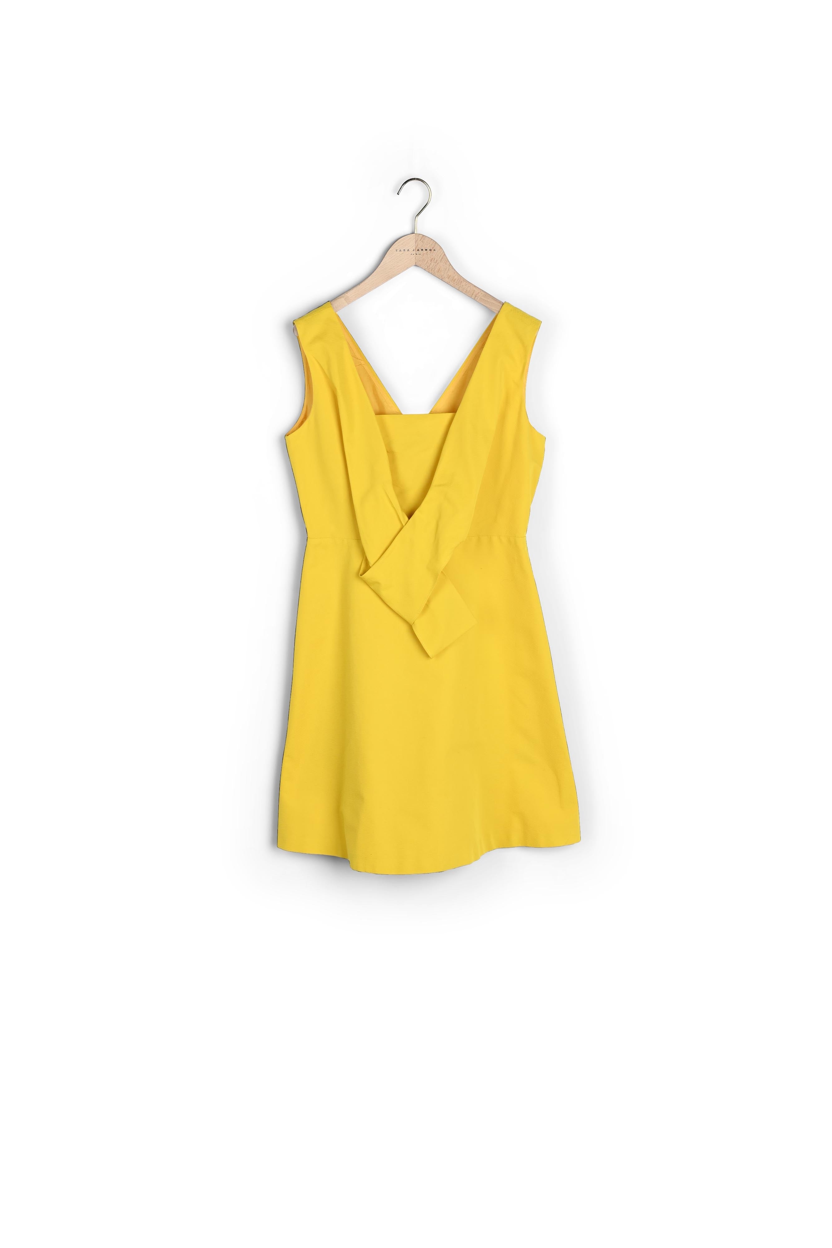 Robe safran en ottoman avec détail noeud Faume - seconde main