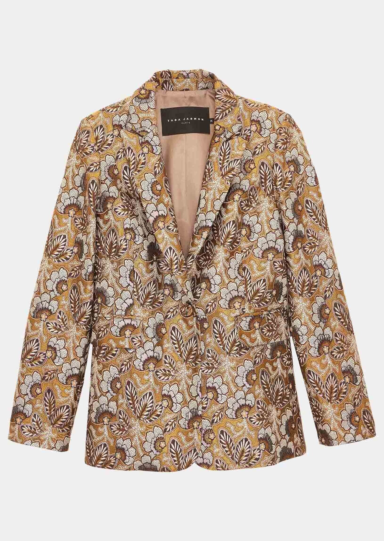Veste Veroucha mordoré en jacquard fleuri Faume - seconde main