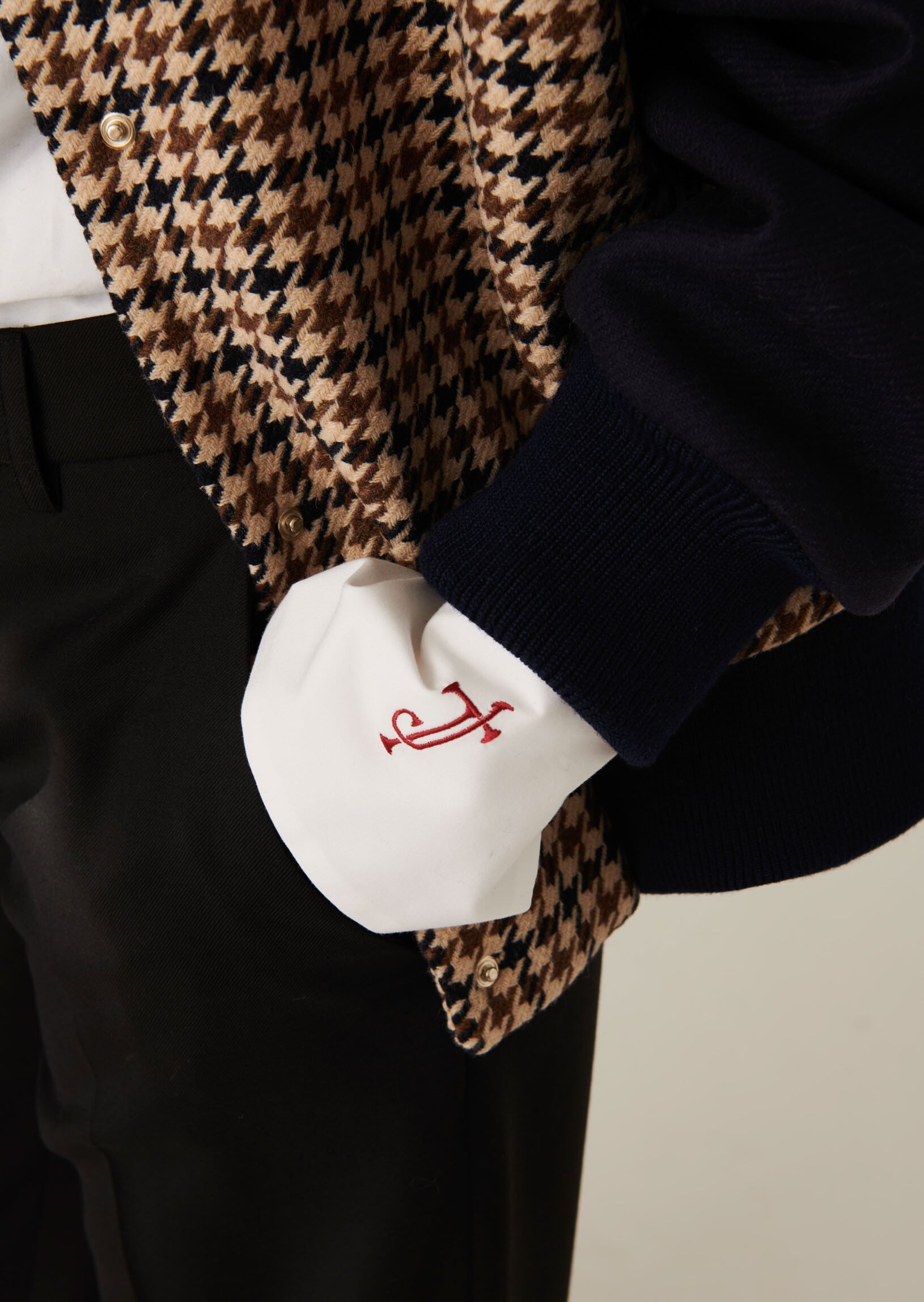 Blouson esprit teddy Vonnie en laine pied de poule Faume - seconde main