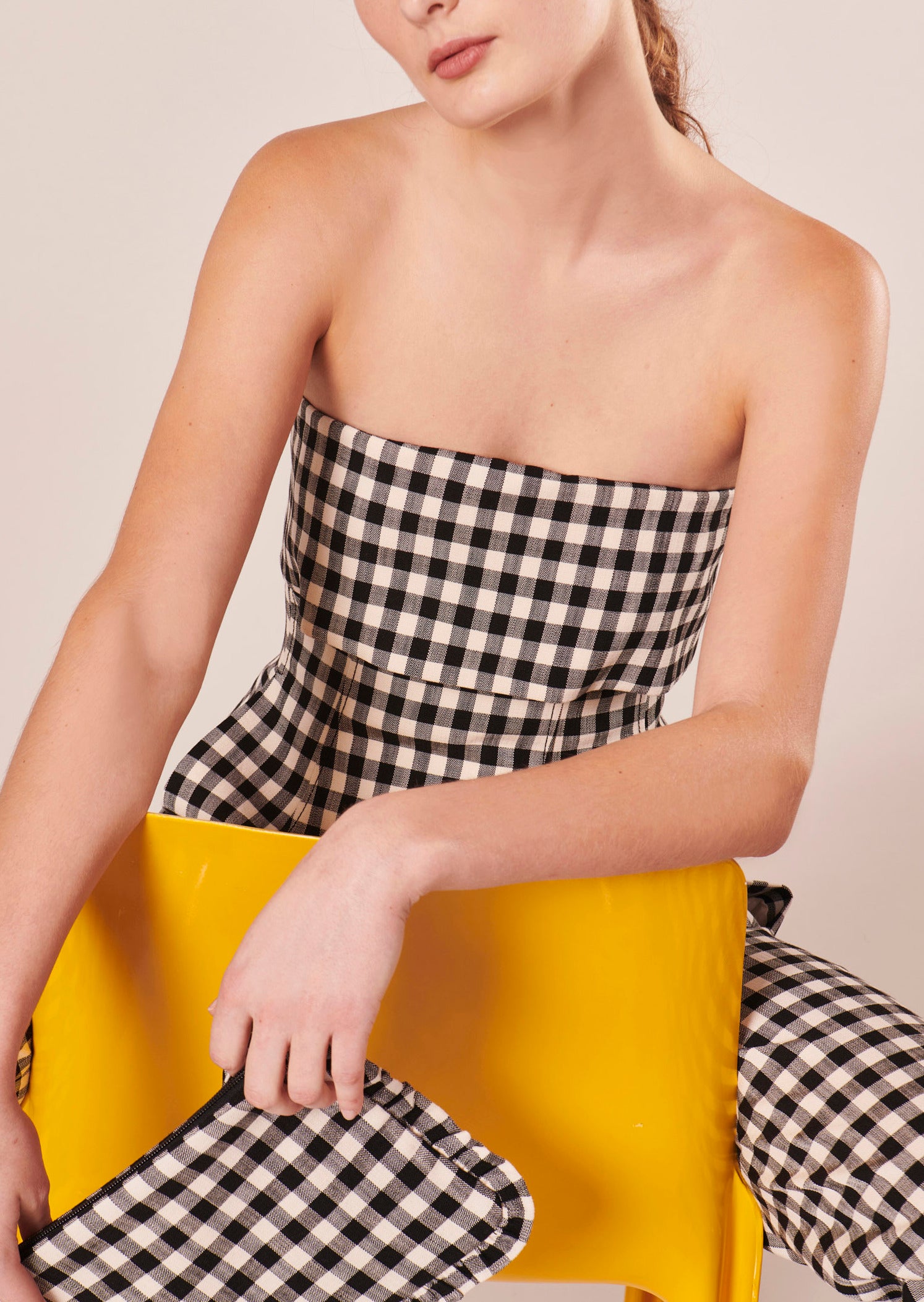 Top Tonnie noir en vichy Faume - seconde main