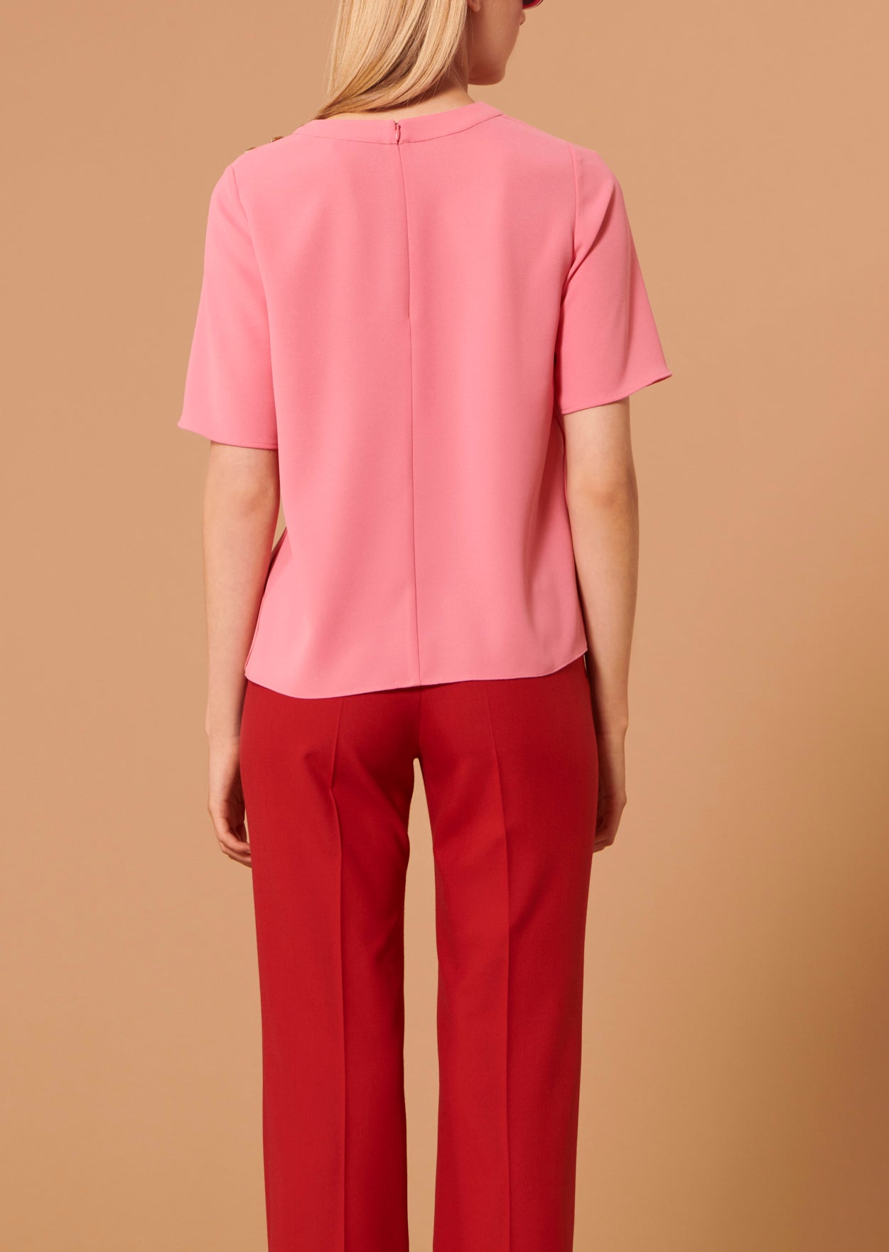 Top Tasha rose en crêpe Faume - seconde main