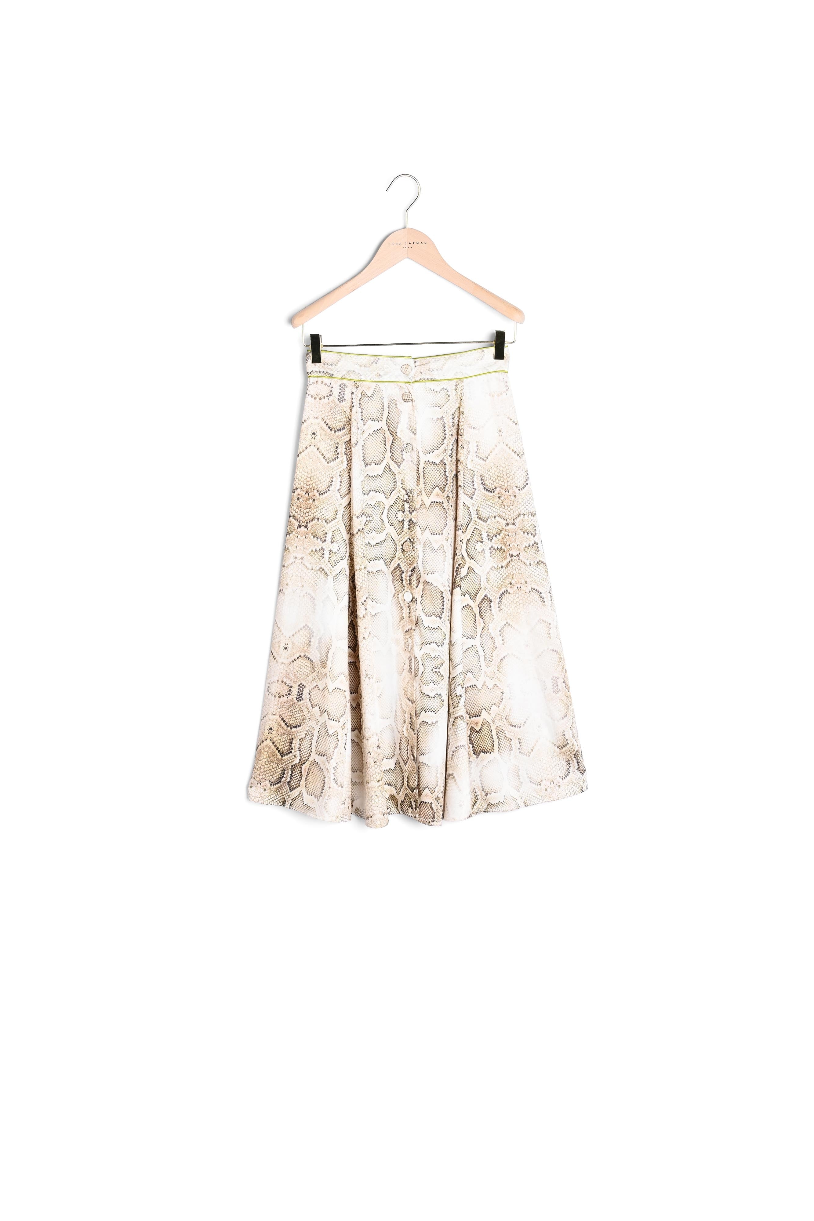 Jupe Jessa écrue imprimé python Faume - seconde main