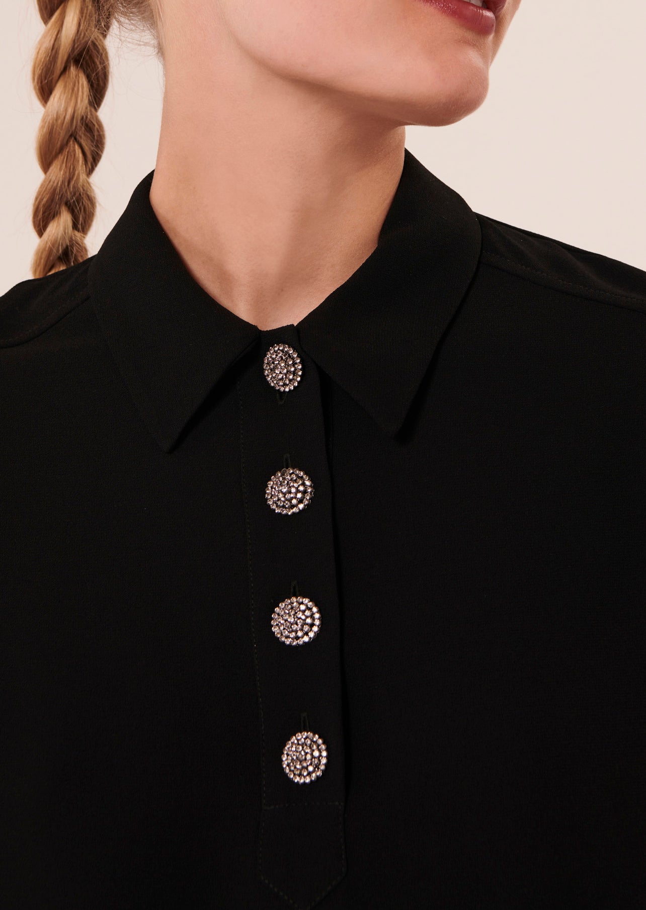 Robe Reva noire en crêpe Faume - seconde main