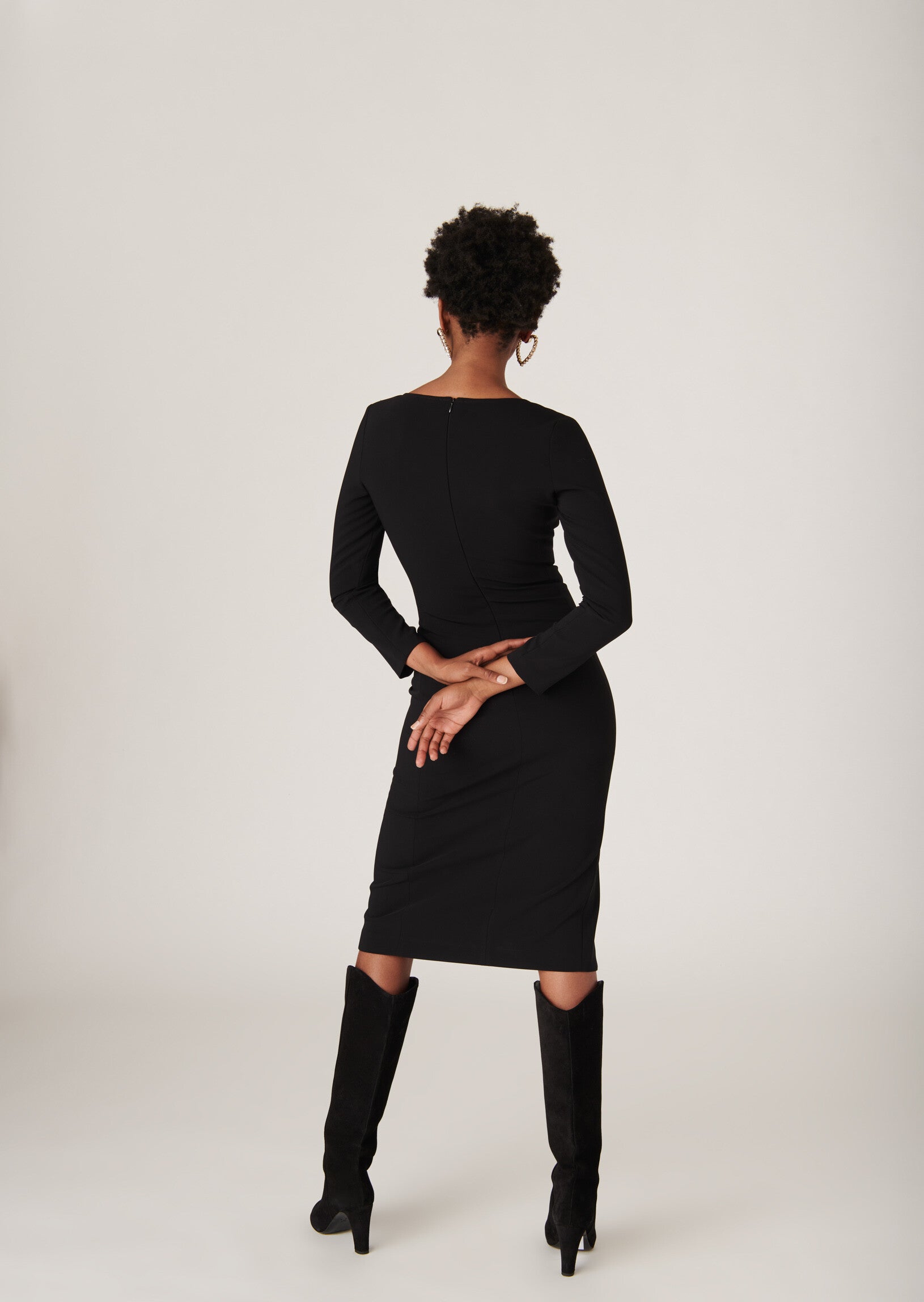 Robe midi Ringo en tailleur stretch noire Faume - seconde main