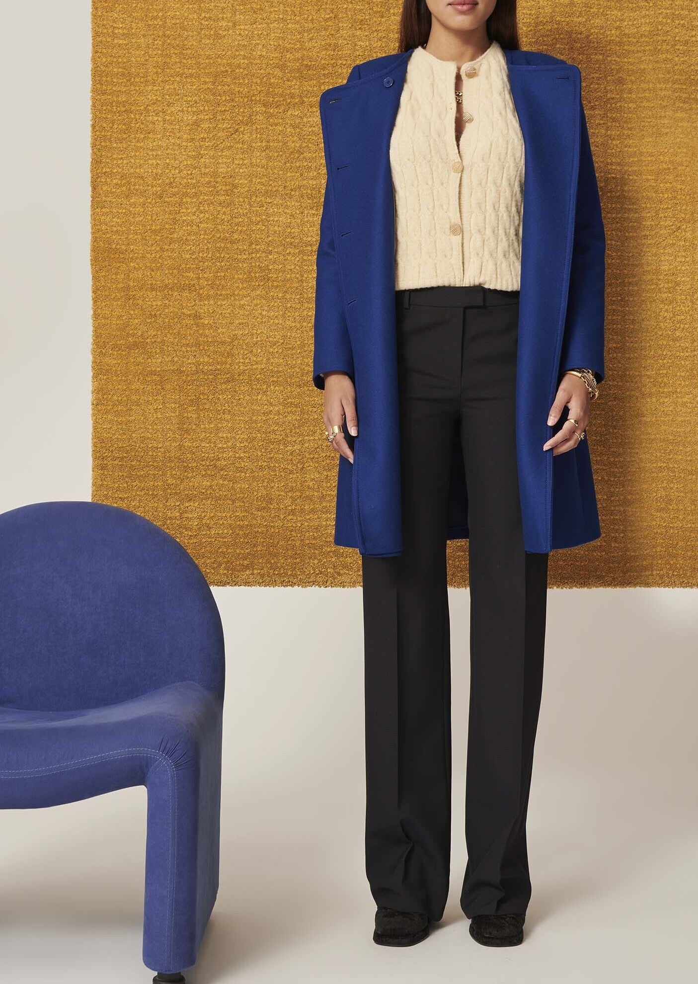 Pantalon Patti noir en laine tailleur Faume - seconde main