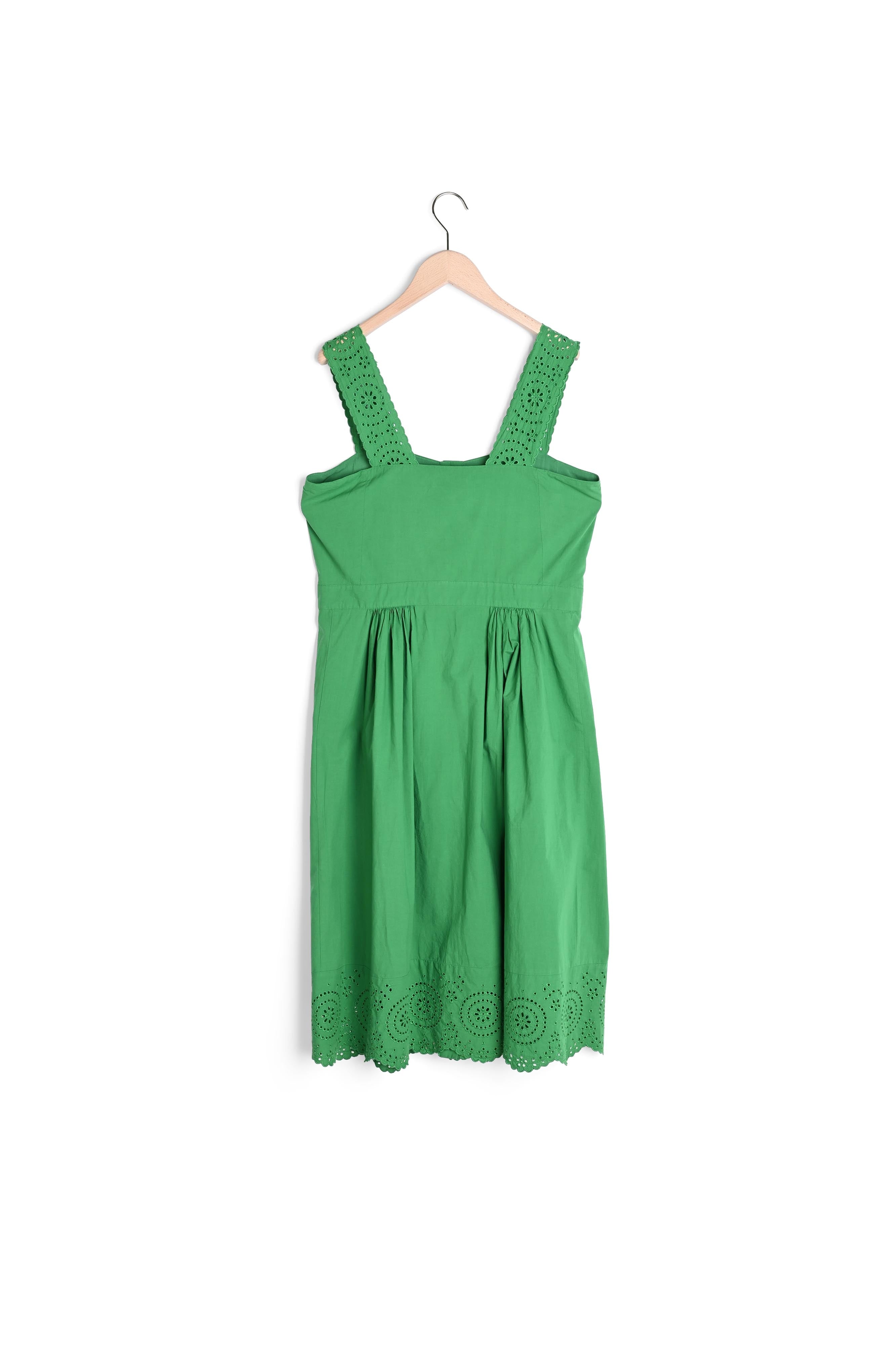 Robe Rozmine émeraude avec broderie anglaise Faume - seconde main