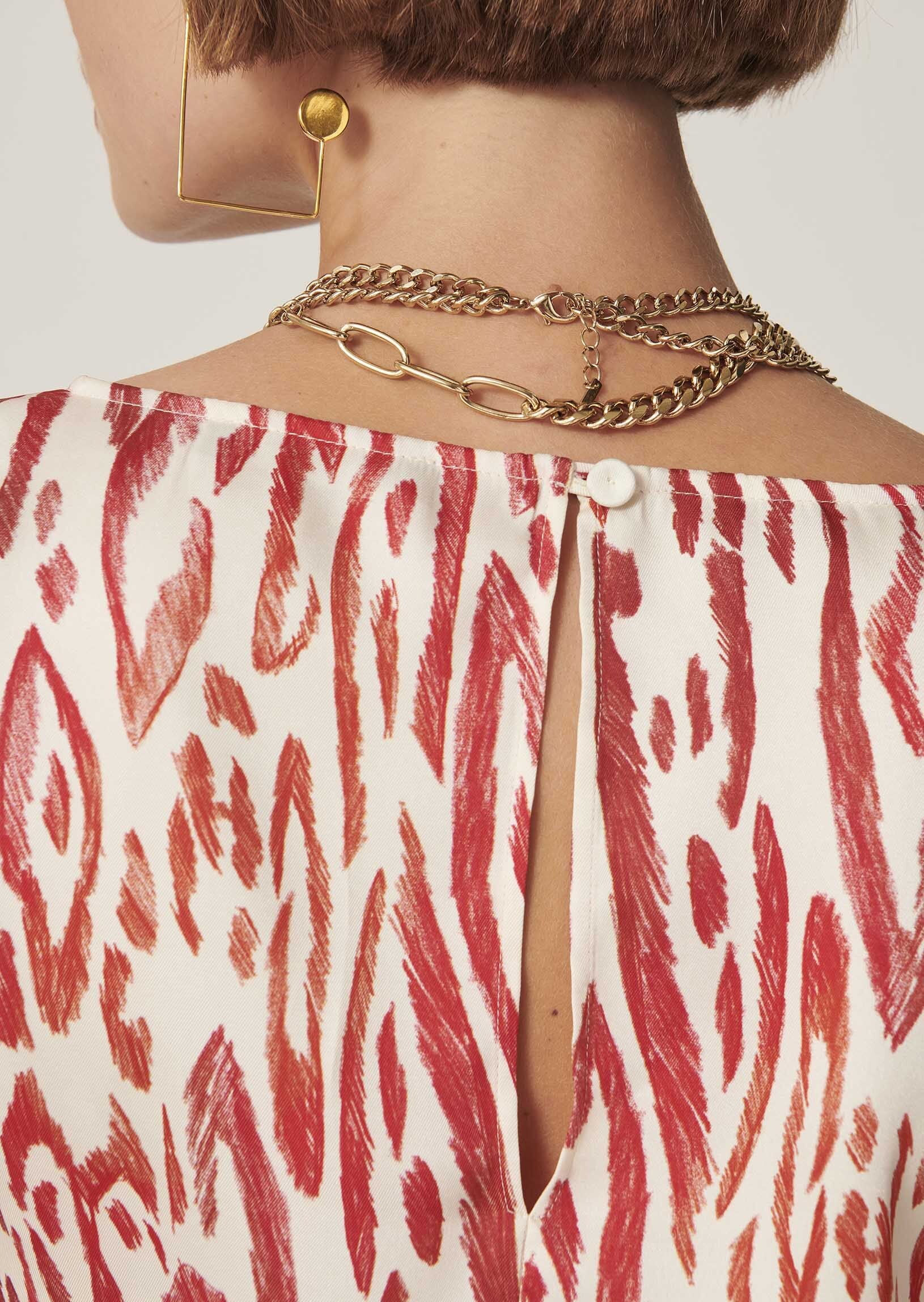 Blouse Tabeca écrue imprimé graphique léopard Faume - seconde main