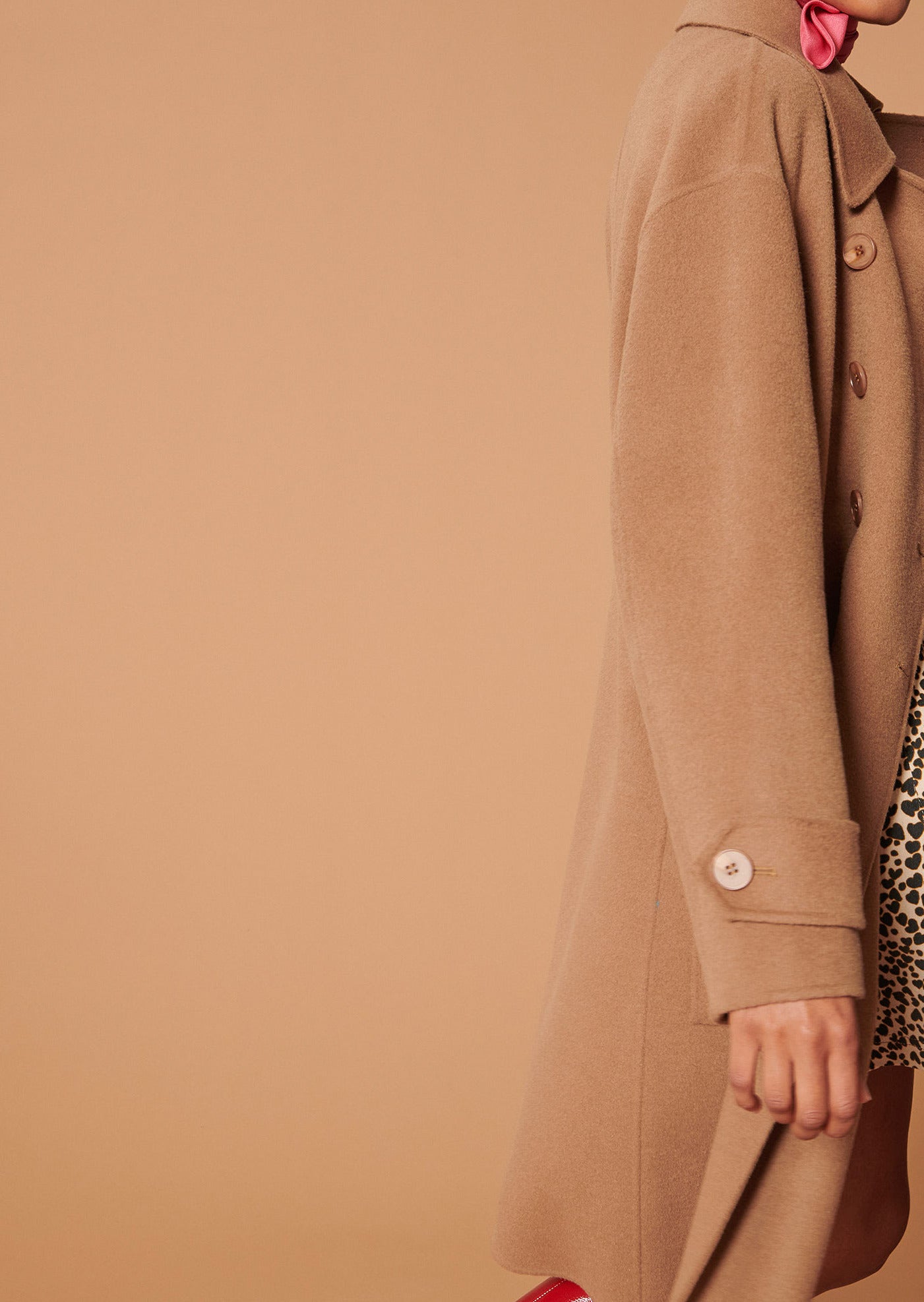 Manteau Maeline camel en laine double face Faume - seconde main