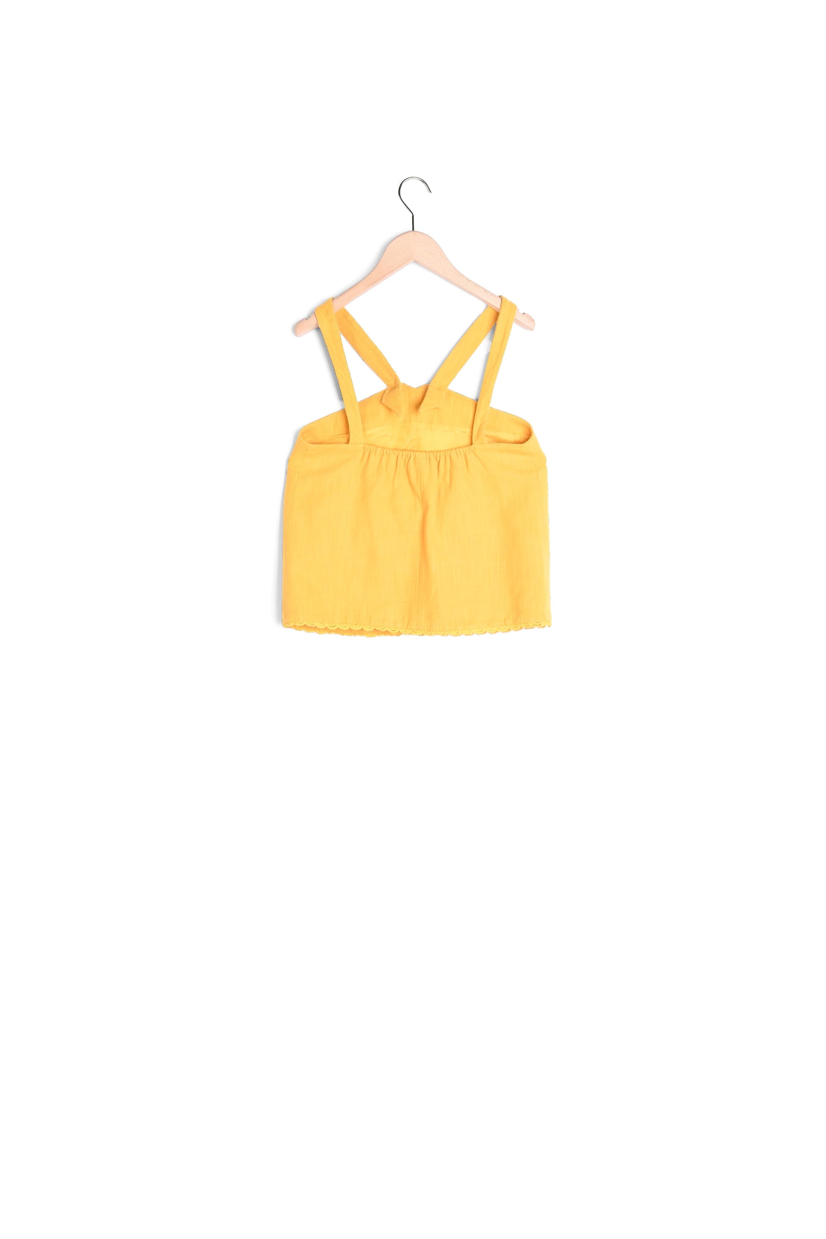 Top Tinia jaune en coton épais Faume - seconde main