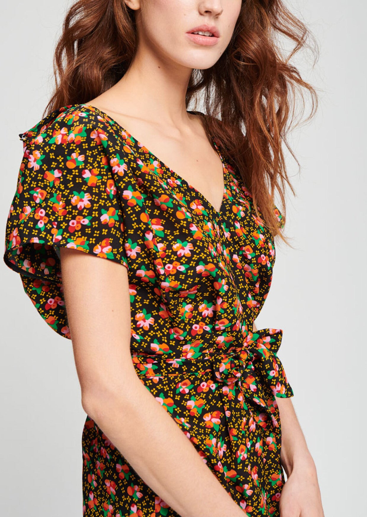 Robe noire imprimé fleuri Faume - seconde main