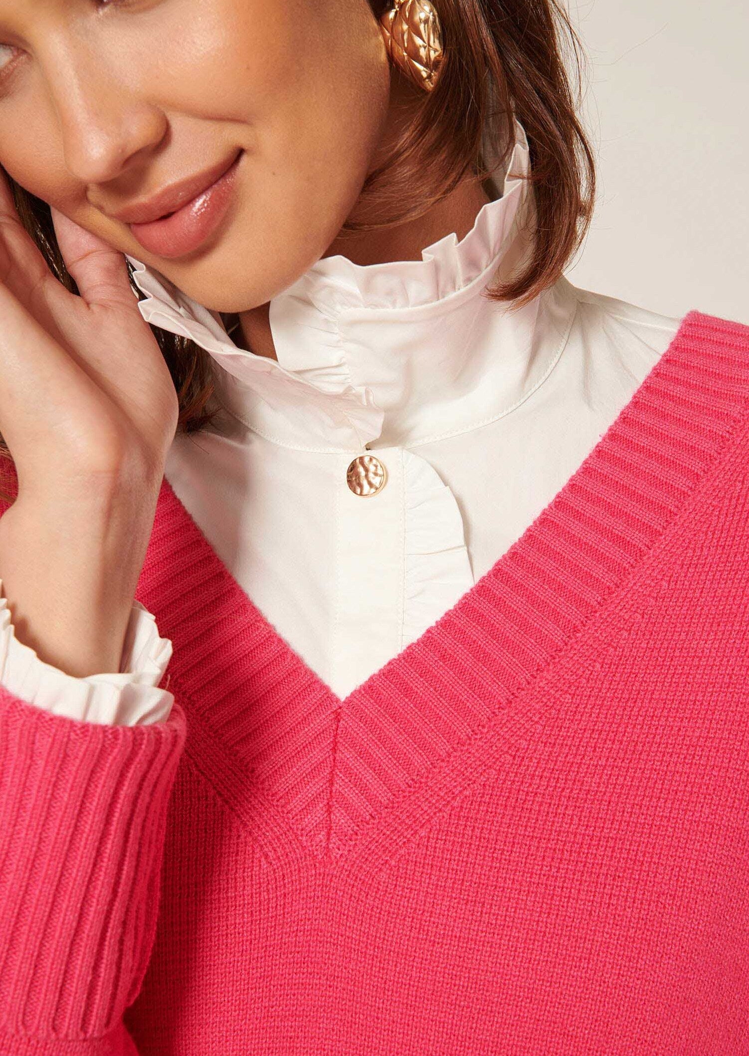 Pull Promesse rose en laine Faume - seconde main