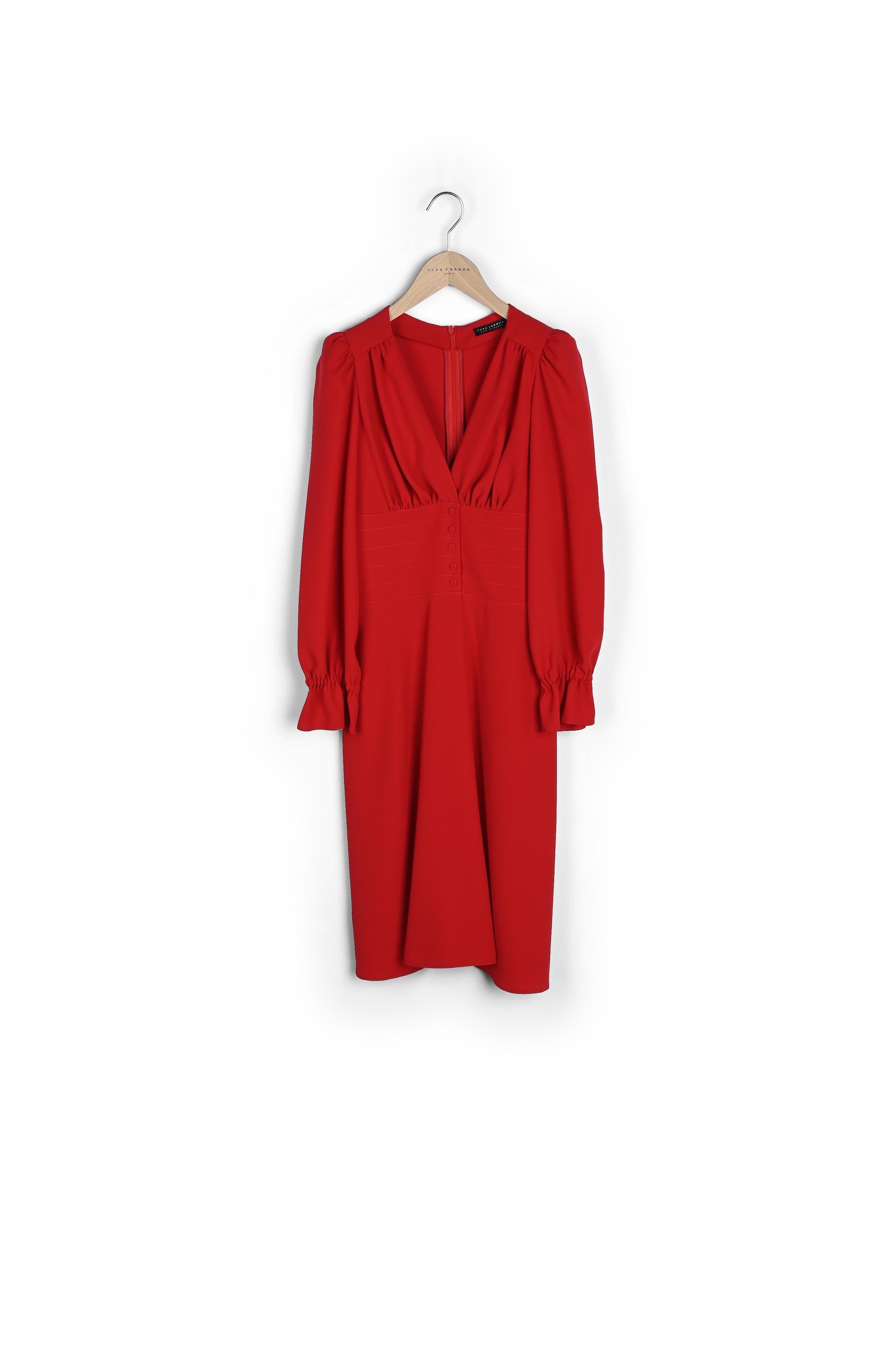 Robe Rosaria rouge en crêpe Faume - seconde main
