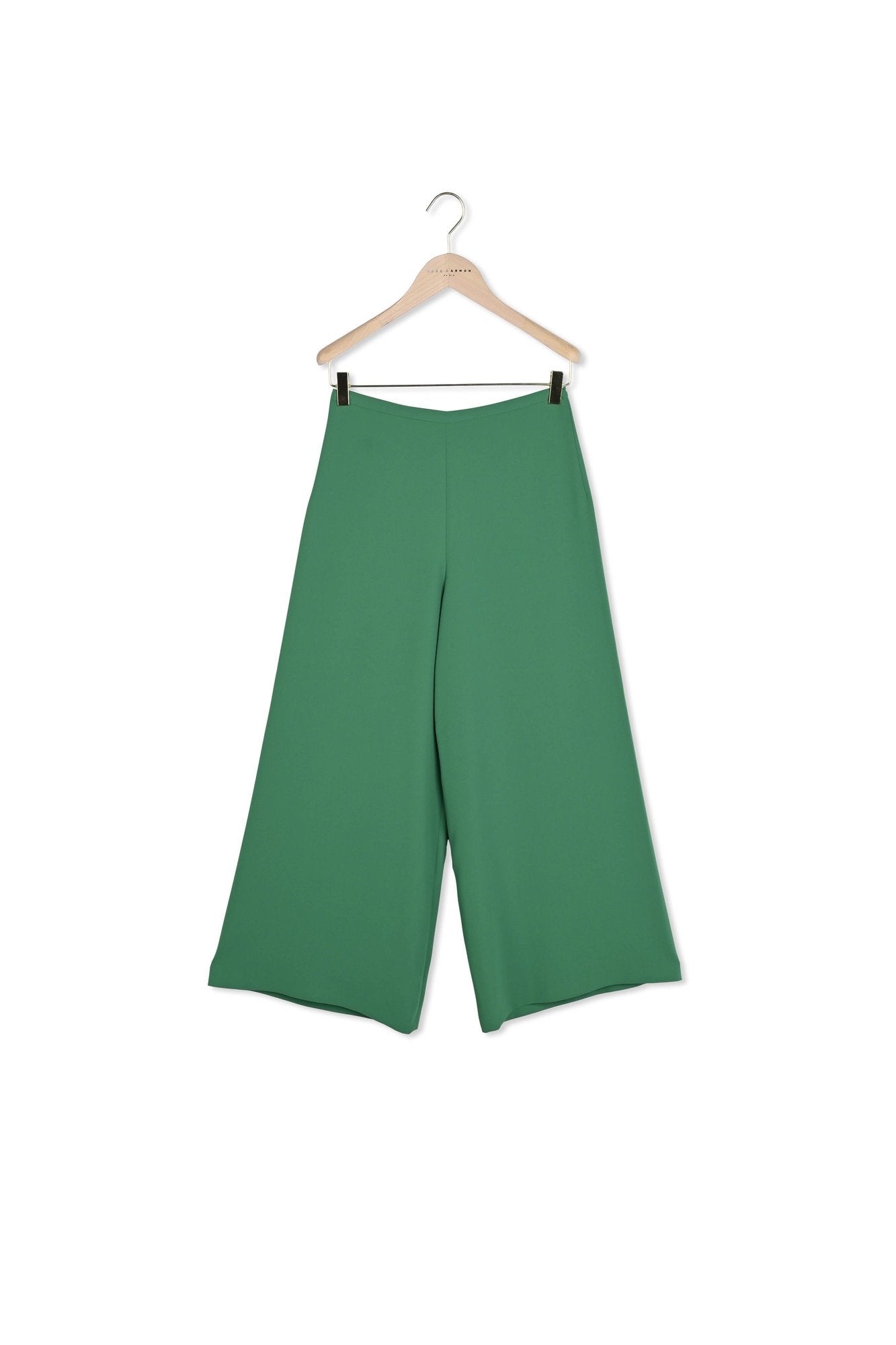Pantalon Prunelle vert en crêpe Faume - seconde main