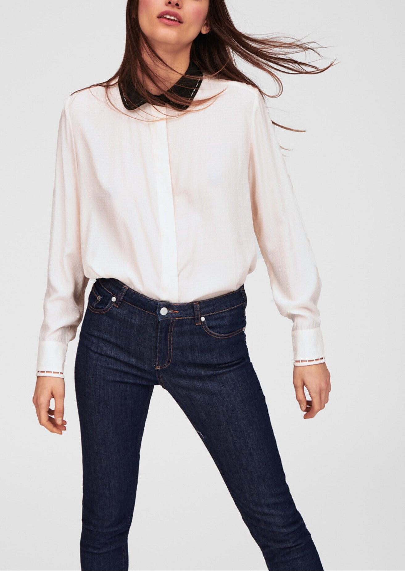 Top écru en jacquard plumetis Faume - seconde main