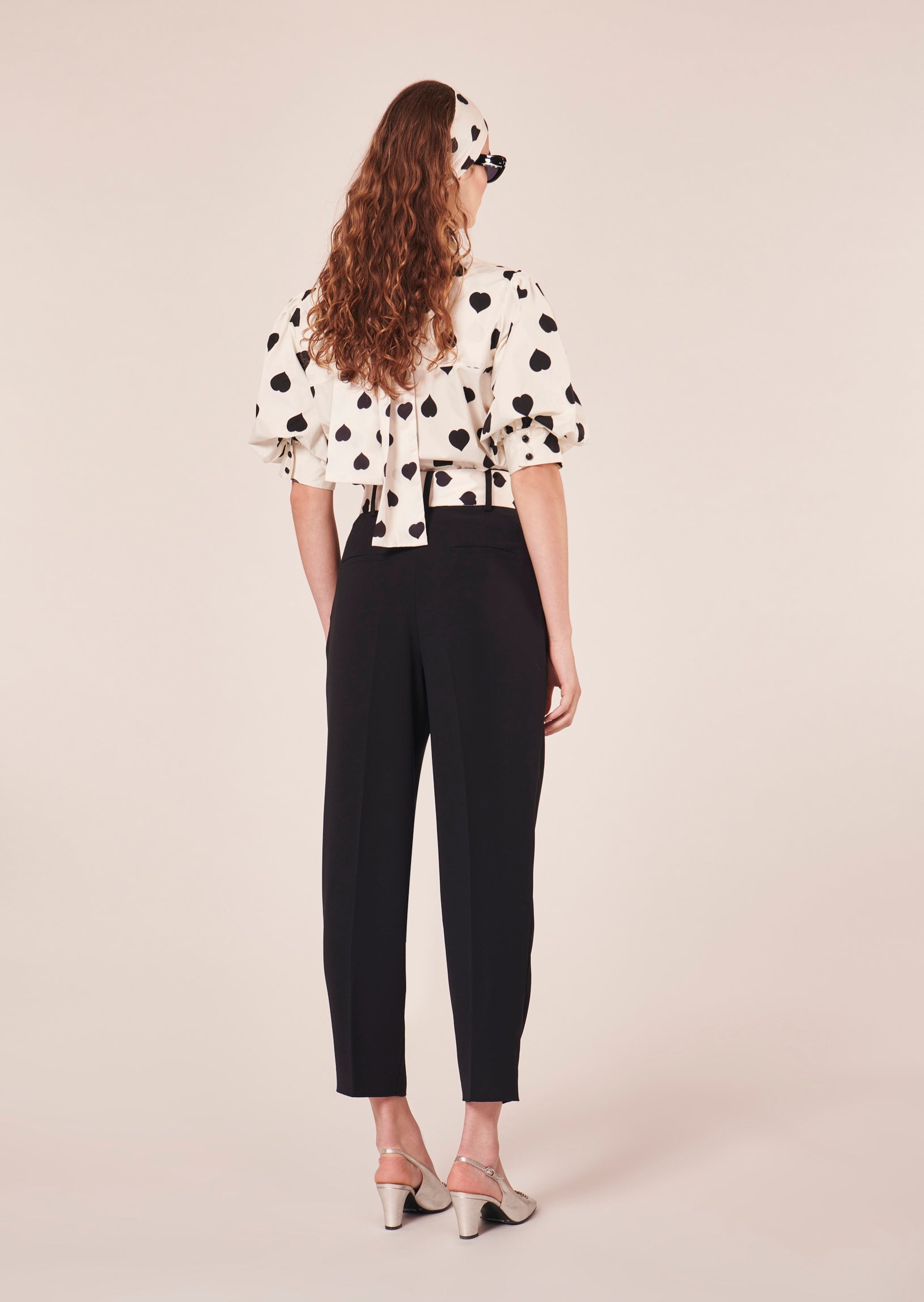 Pantalon Paga noir en crêpe Faume - seconde main