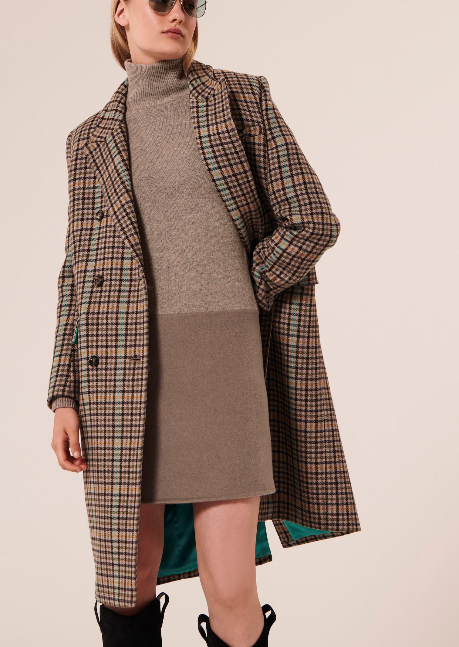 Robe Roussette beige en laine merinos et alpaga Faume - seconde main