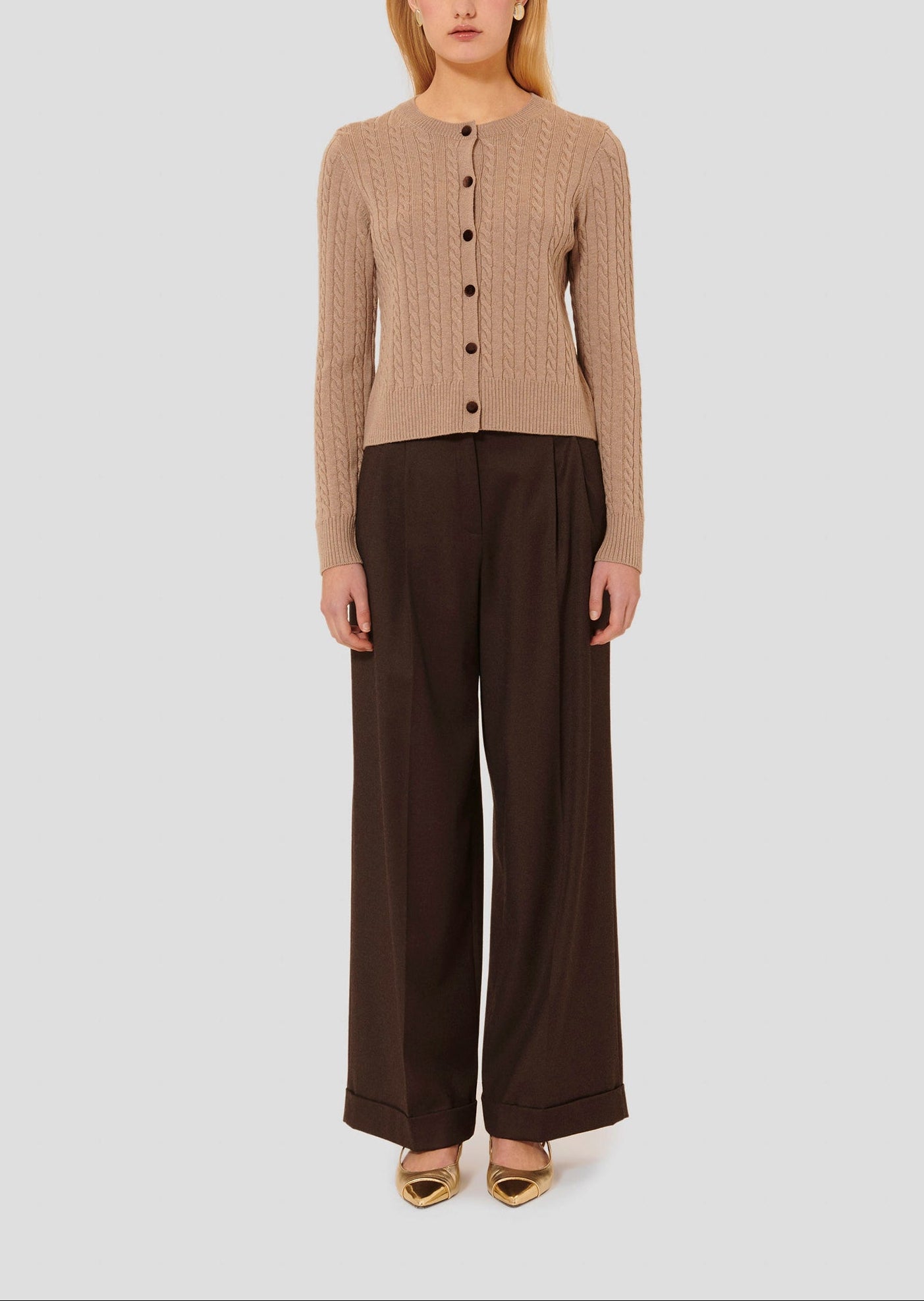 Cardigan marron en laine merinos Gaspard Faume - seconde main