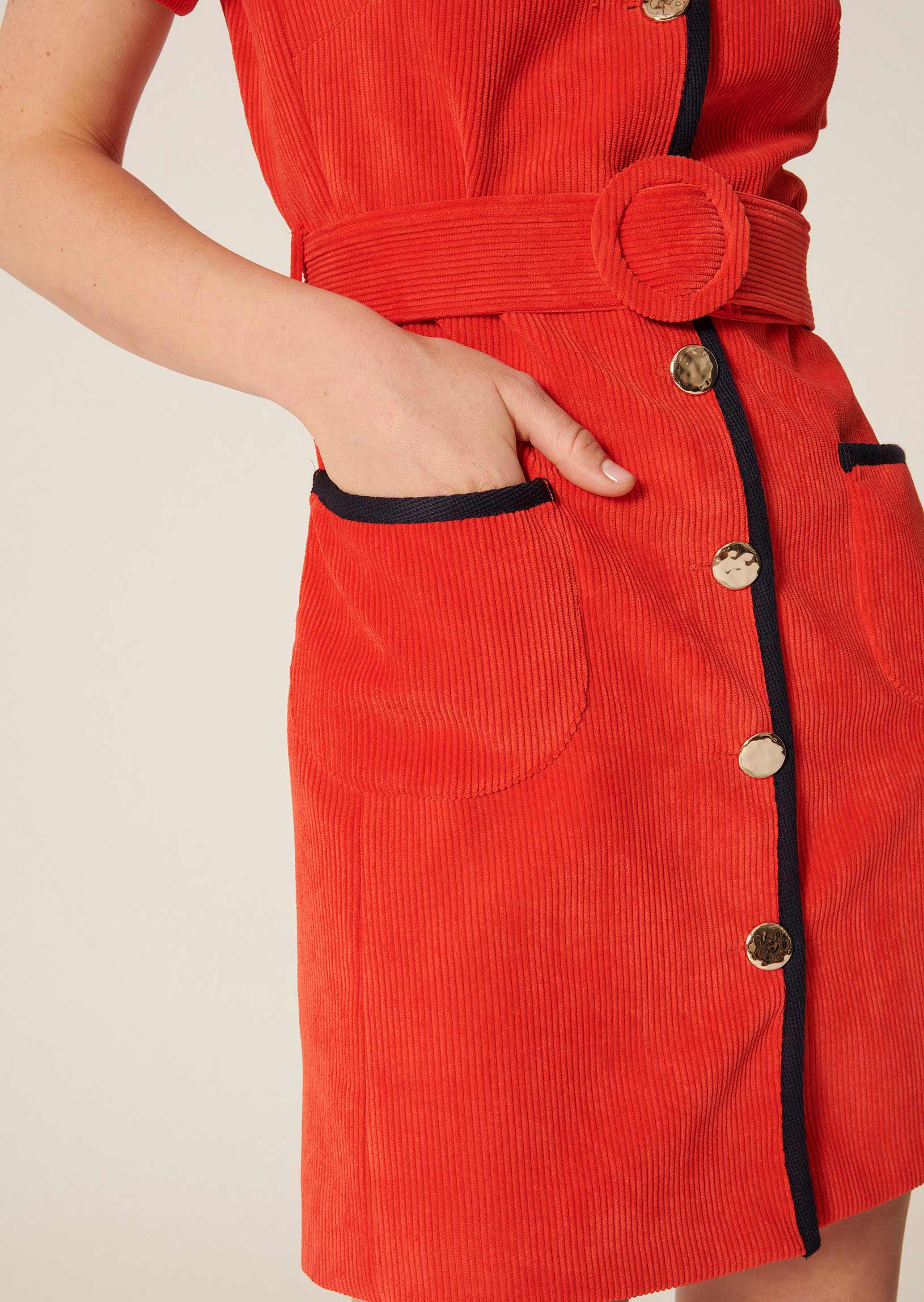 Robe Rythme rouge en velours côtelé Faume - seconde main