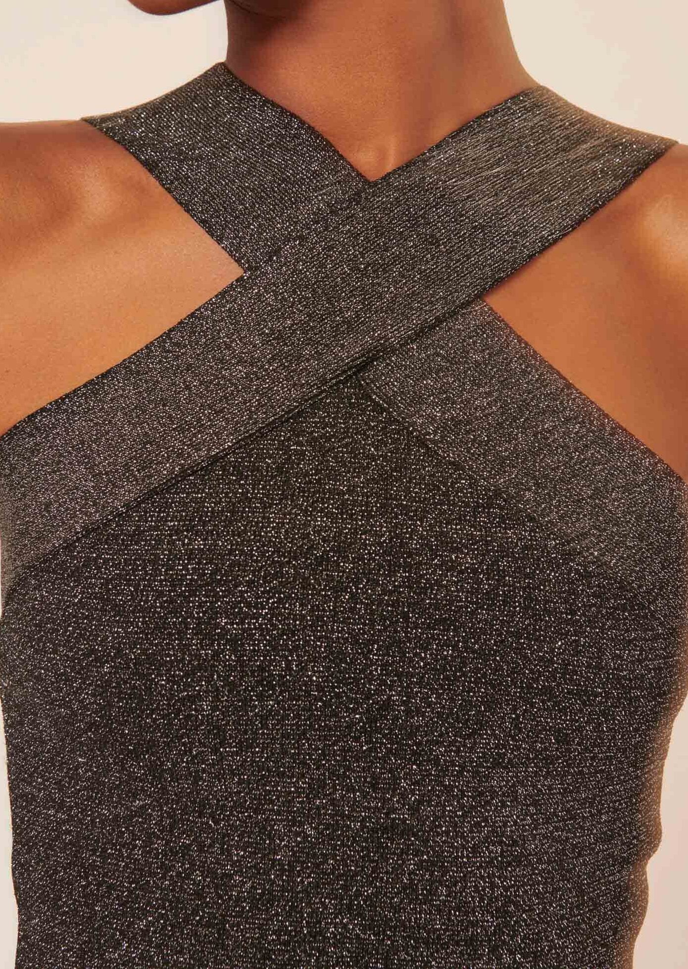 Top Prana noir en maille compacte lurex Faume - seconde main