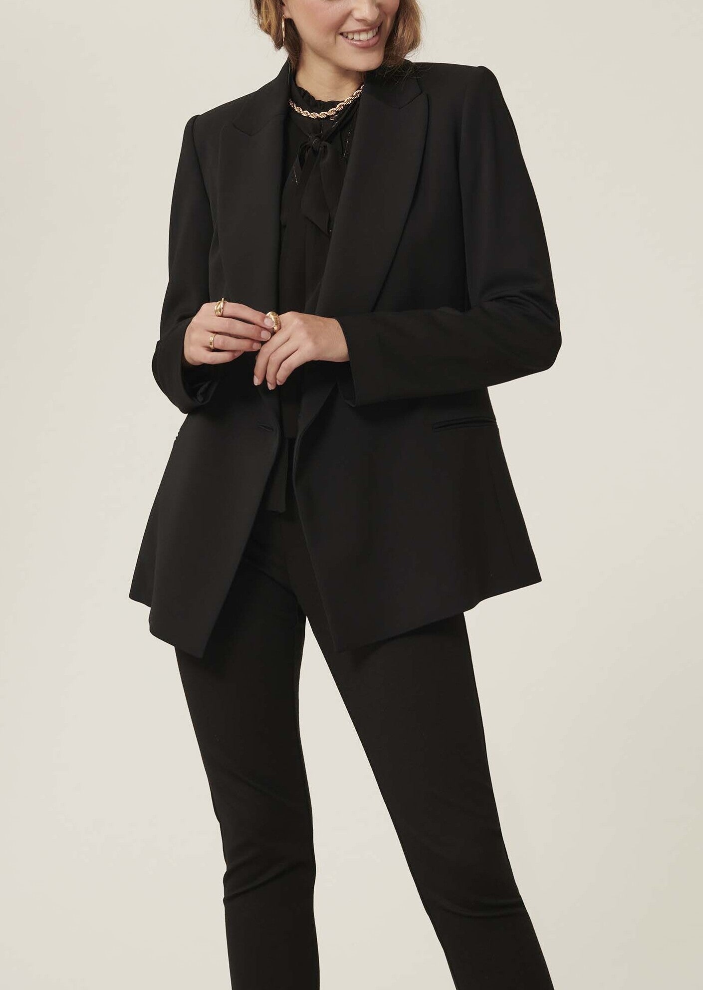 Veste Vanessa noire en tailleur technique Faume - seconde main