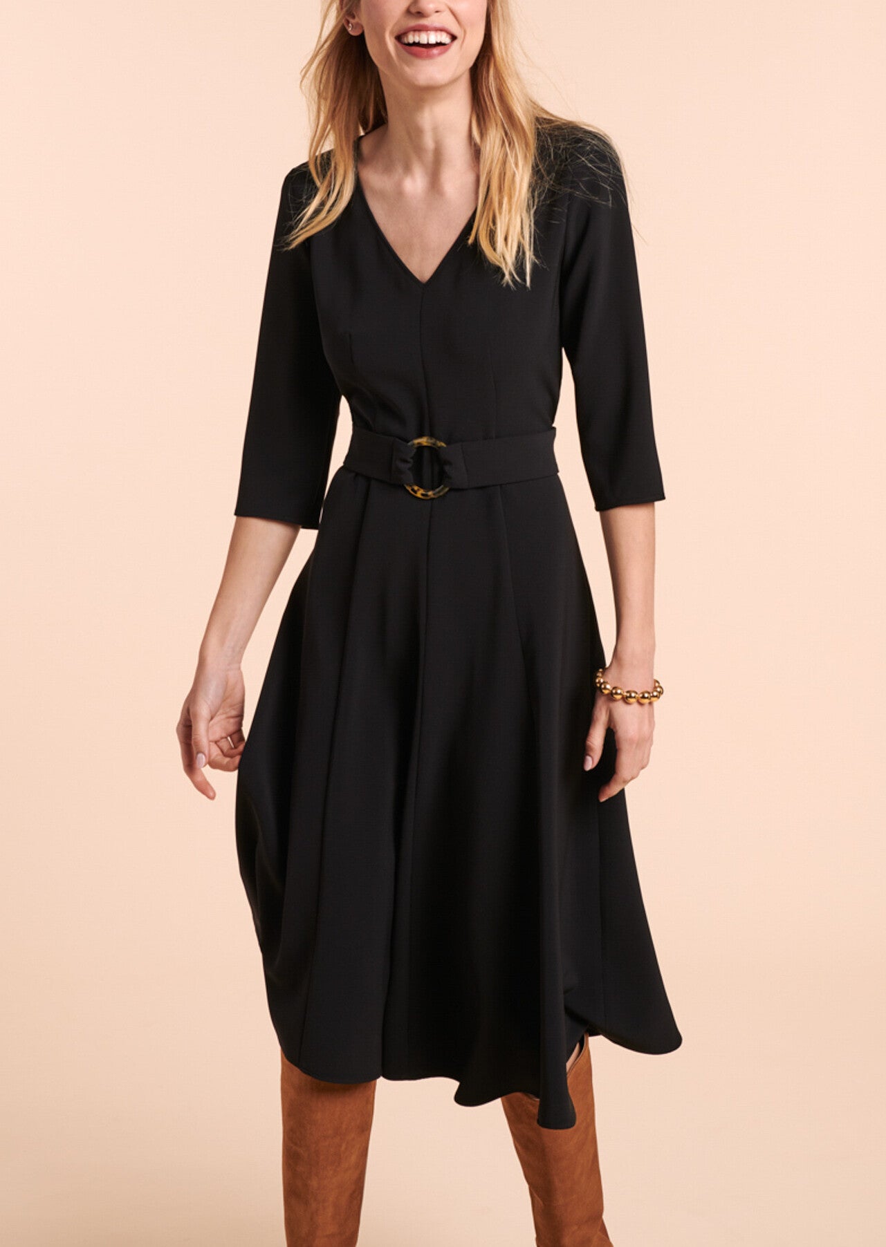 Robe Roseline noire en crêpe technique Faume - seconde main