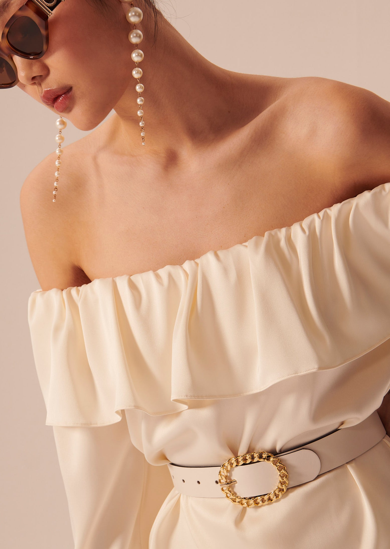 Top Tristan écru en satin Faume - seconde main