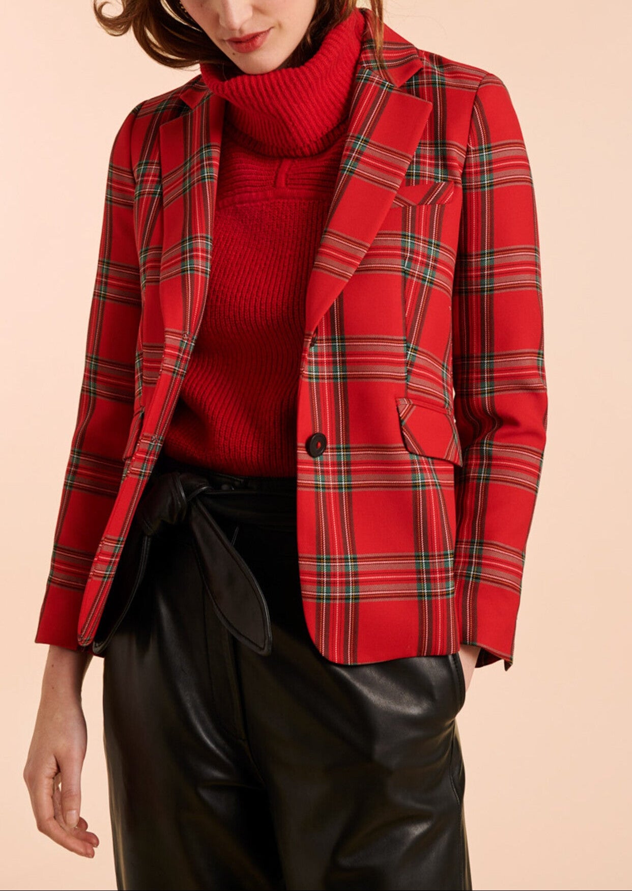 Veste Virginie rouge en tartan Faume - seconde main