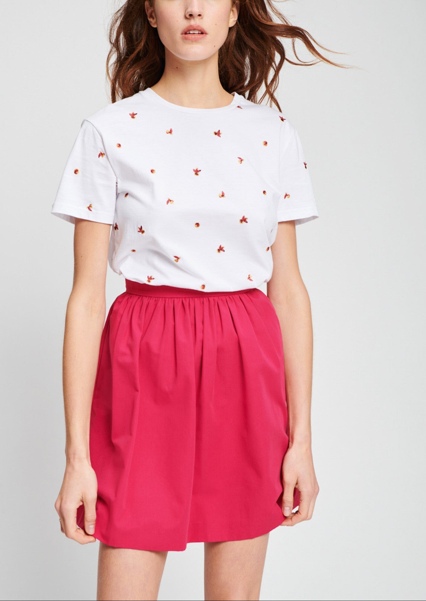 Jupe courte azalée en ottoman Faume - seconde main